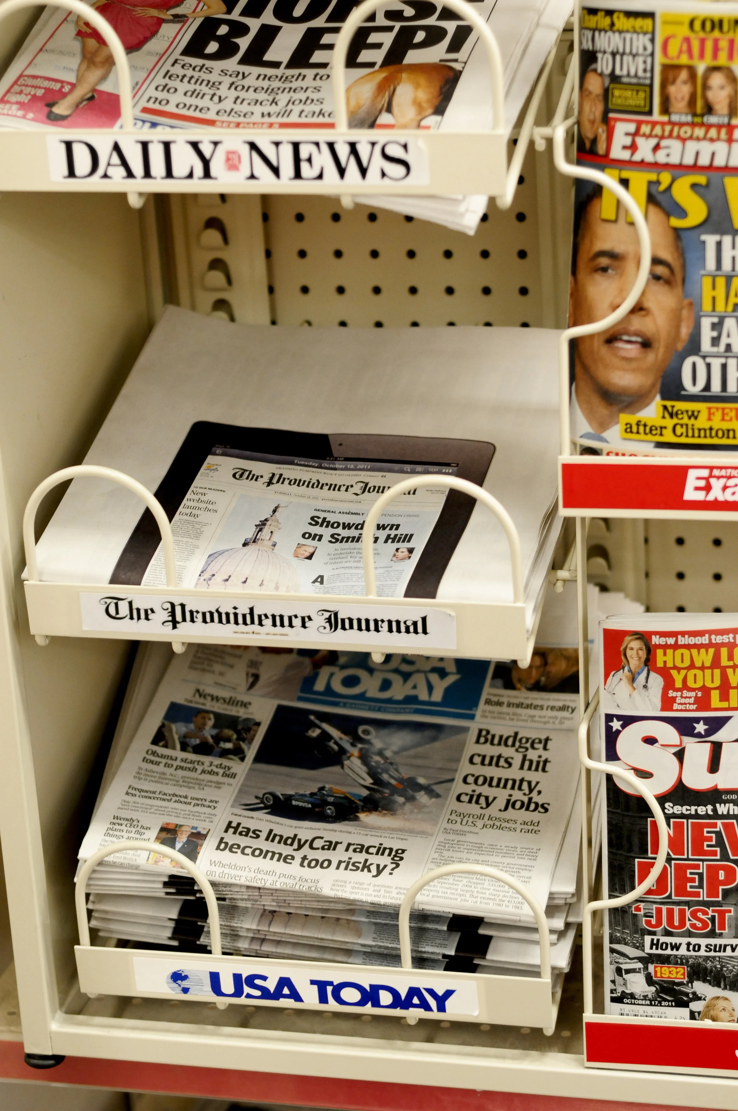 The actual front page inside an iPad for the launch of the e-Edition.