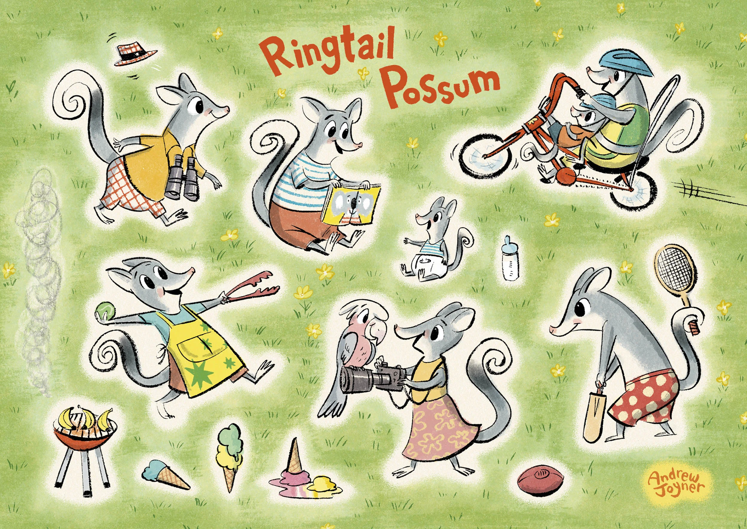 Sticker sheet from greetings from Australia, love Jacky Winter Thames and hudson australia 2015.