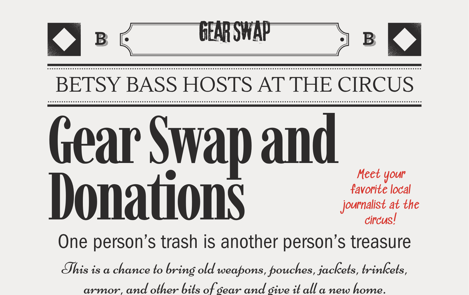 Gear Swap and Donations