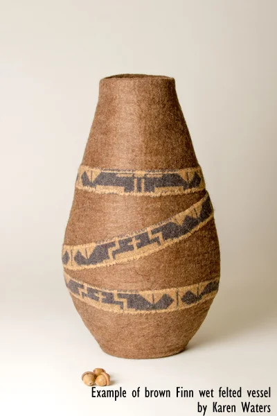 Sculptural vessel made with Finn wool from Santa Fe Wool & Supply Co.
