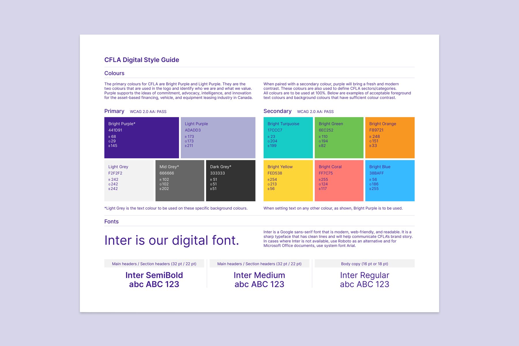 CFLA, Digital Style Guide (2 of 3)