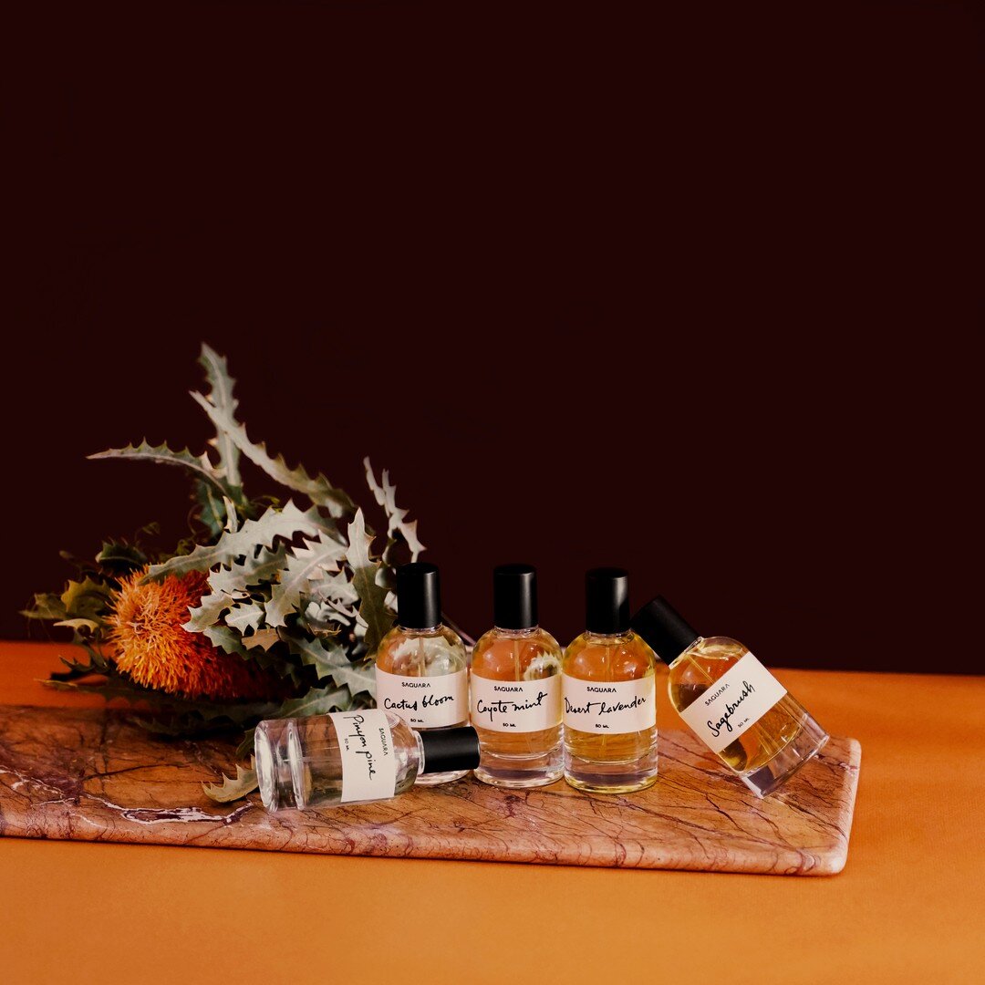Our five distinctive scents: Pinyon Pine, Cactus Bloom, Coyote Mint, Desert Lavender and Sagebrush.
