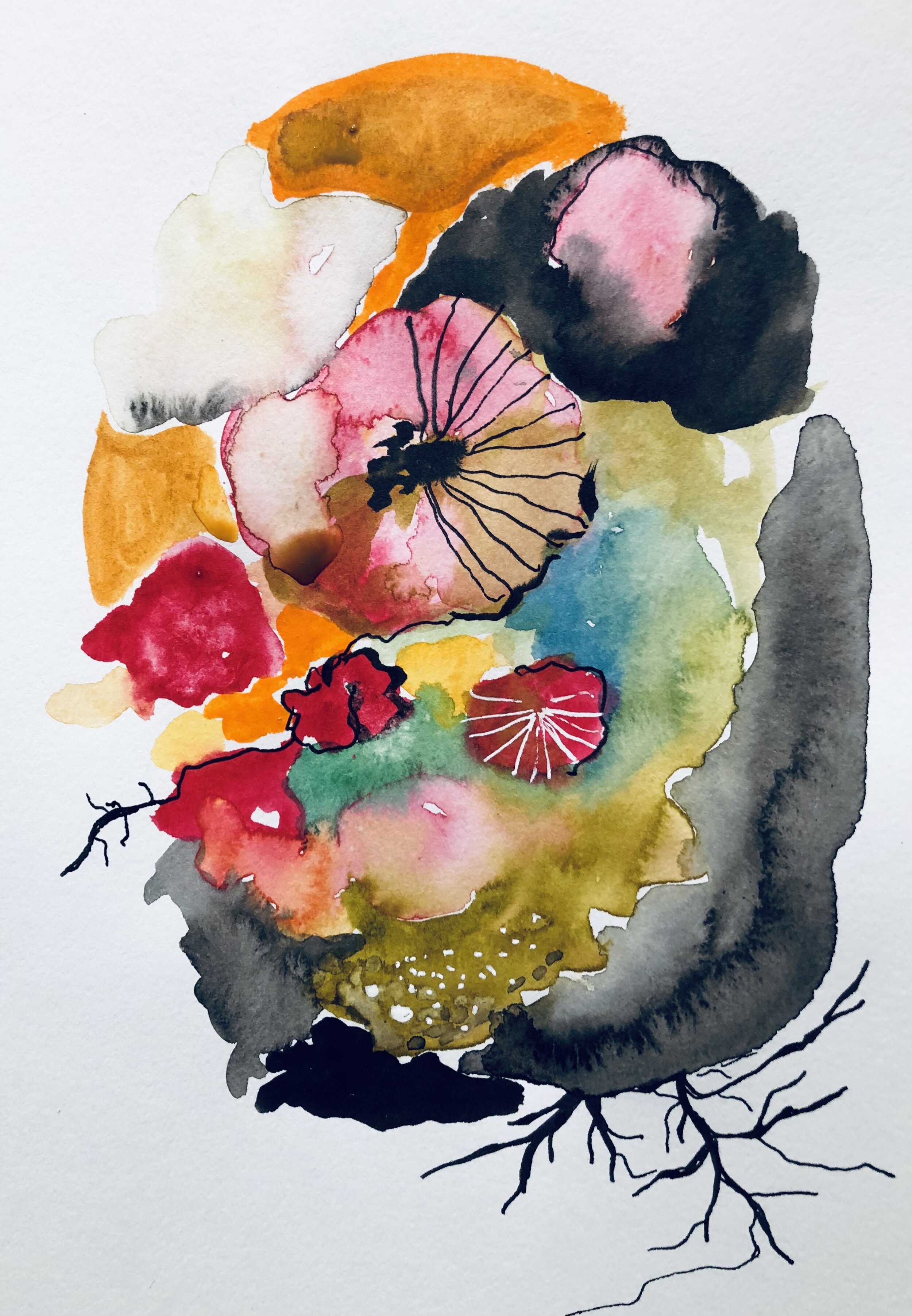 "Fresh Blooms" Ink on Paper (2021)