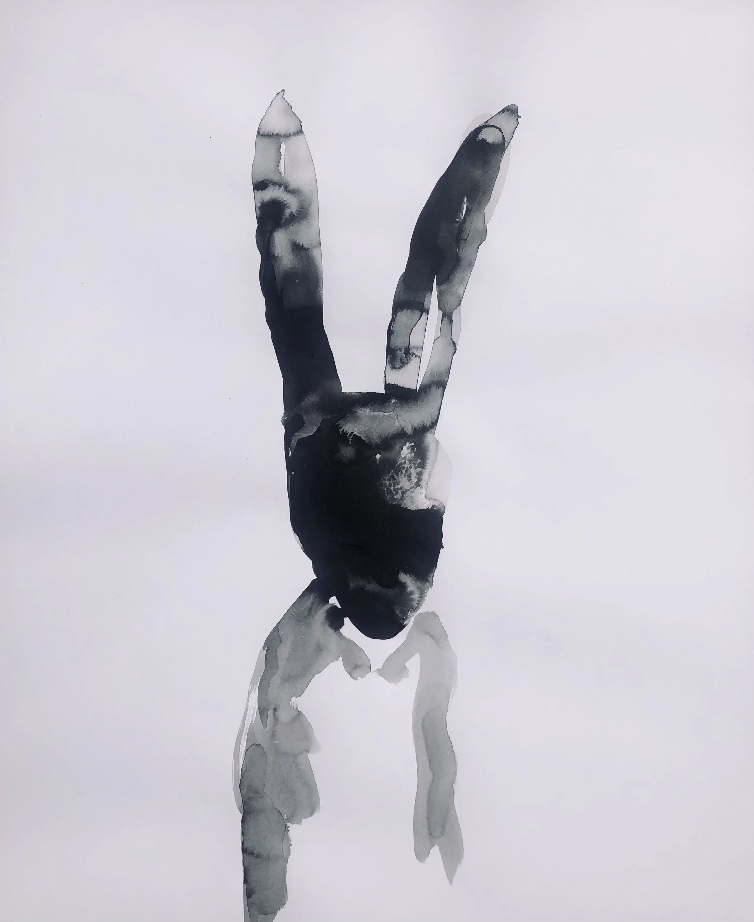 "Night Rabbit 3" Ink on Paper (2021)