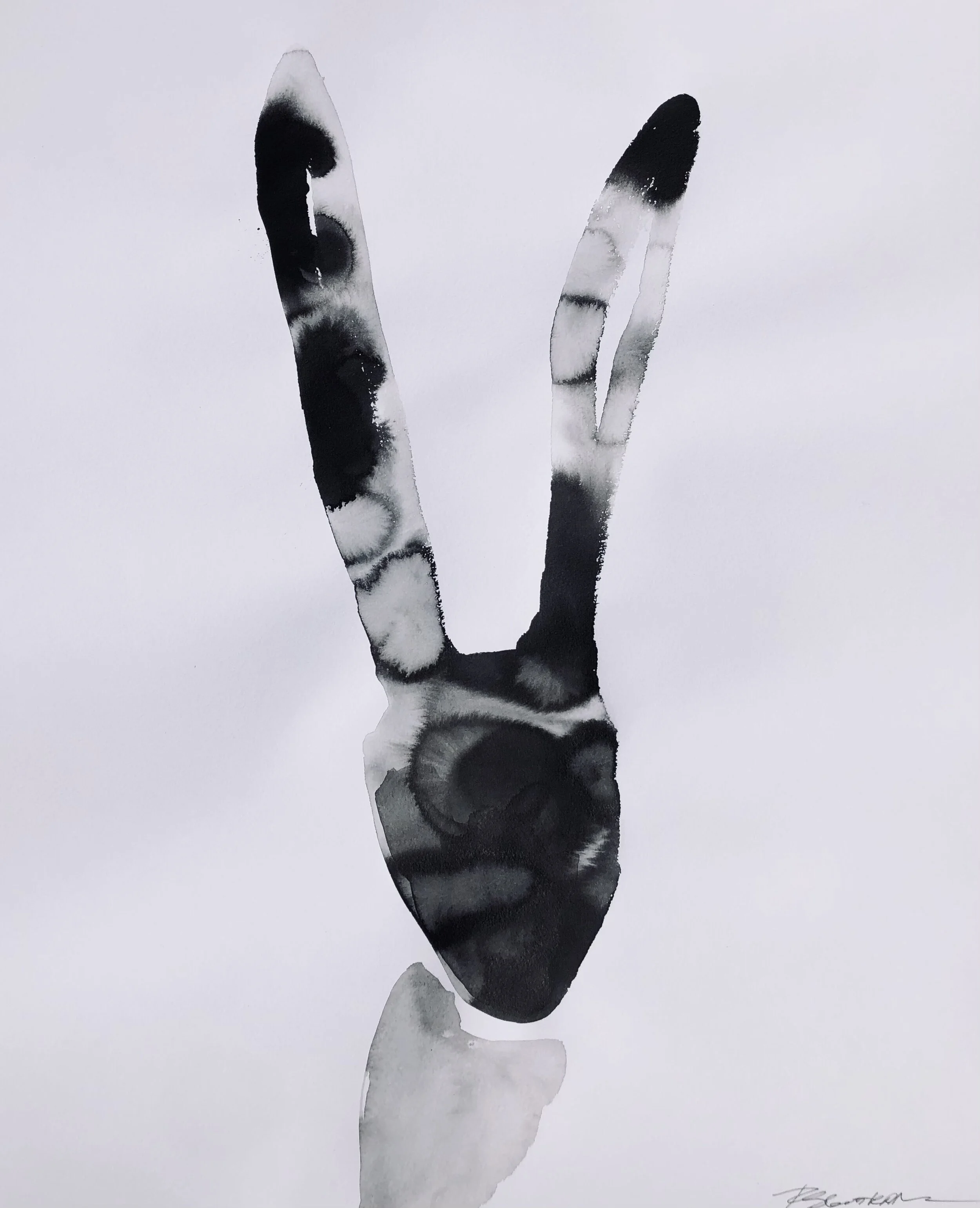 "Night Rabbit 8" Ink on Paper (2021)