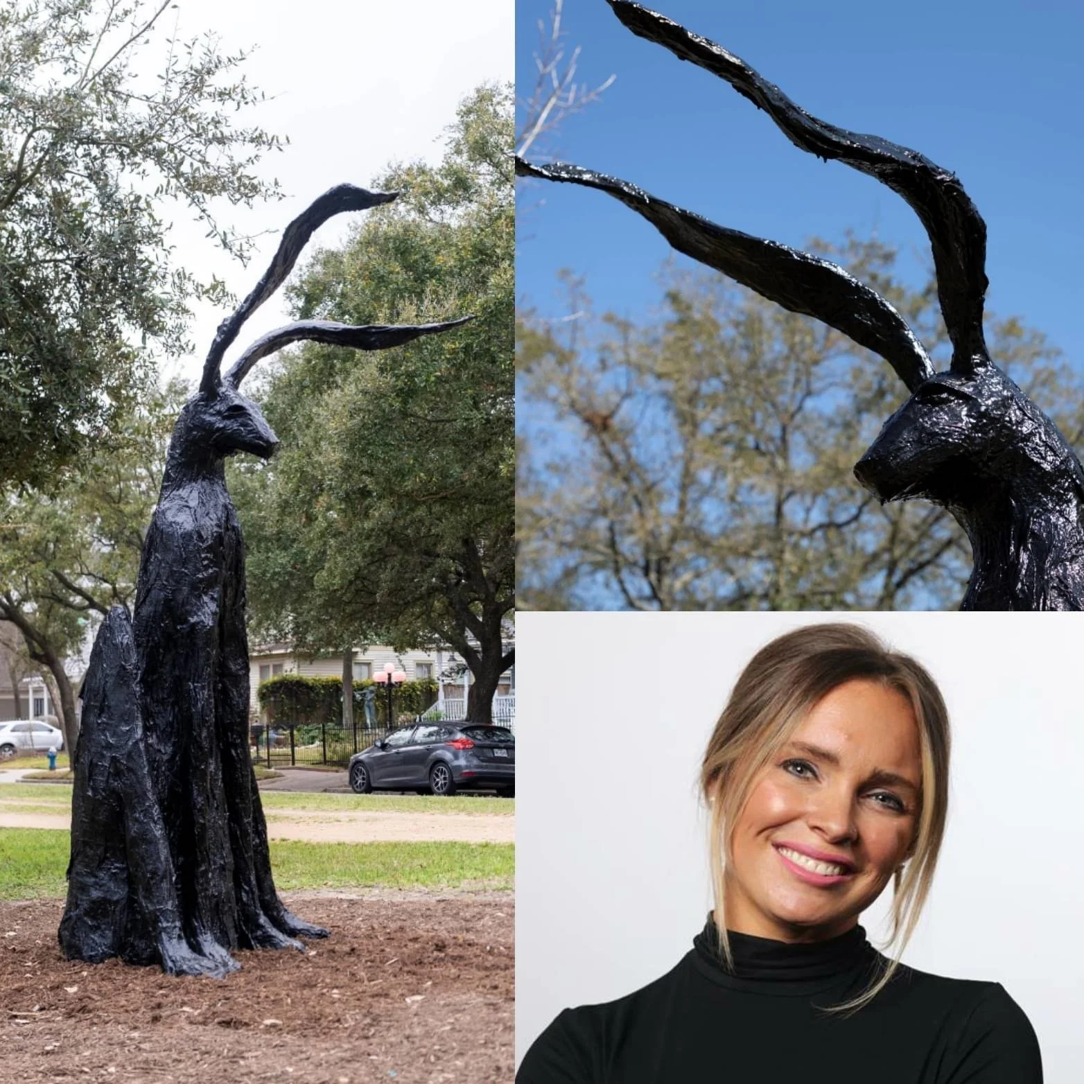 True North: A Heights Blvd. Sculpture Project- Night Hare-900 Block of Heights Blvd.