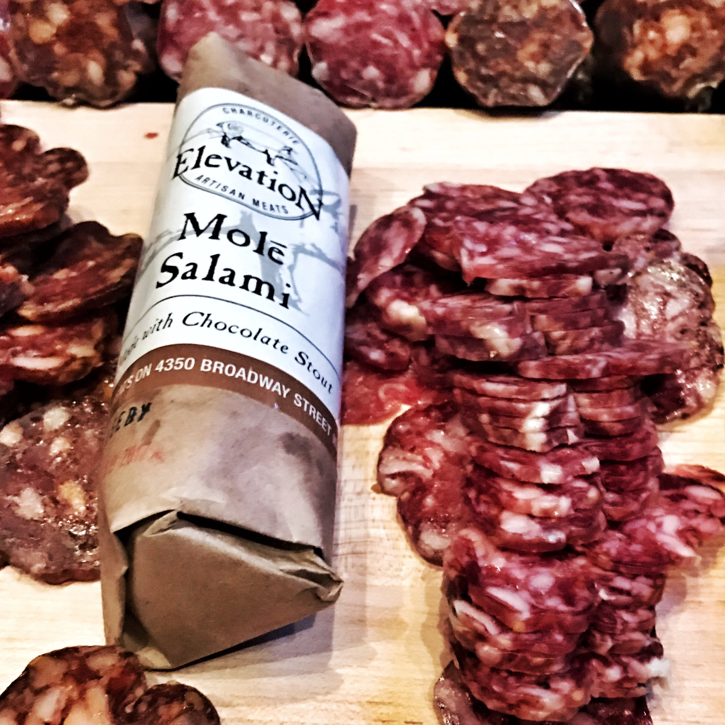 An amazing Molé salami from Elevation Charcuterie out of Denver, CO.