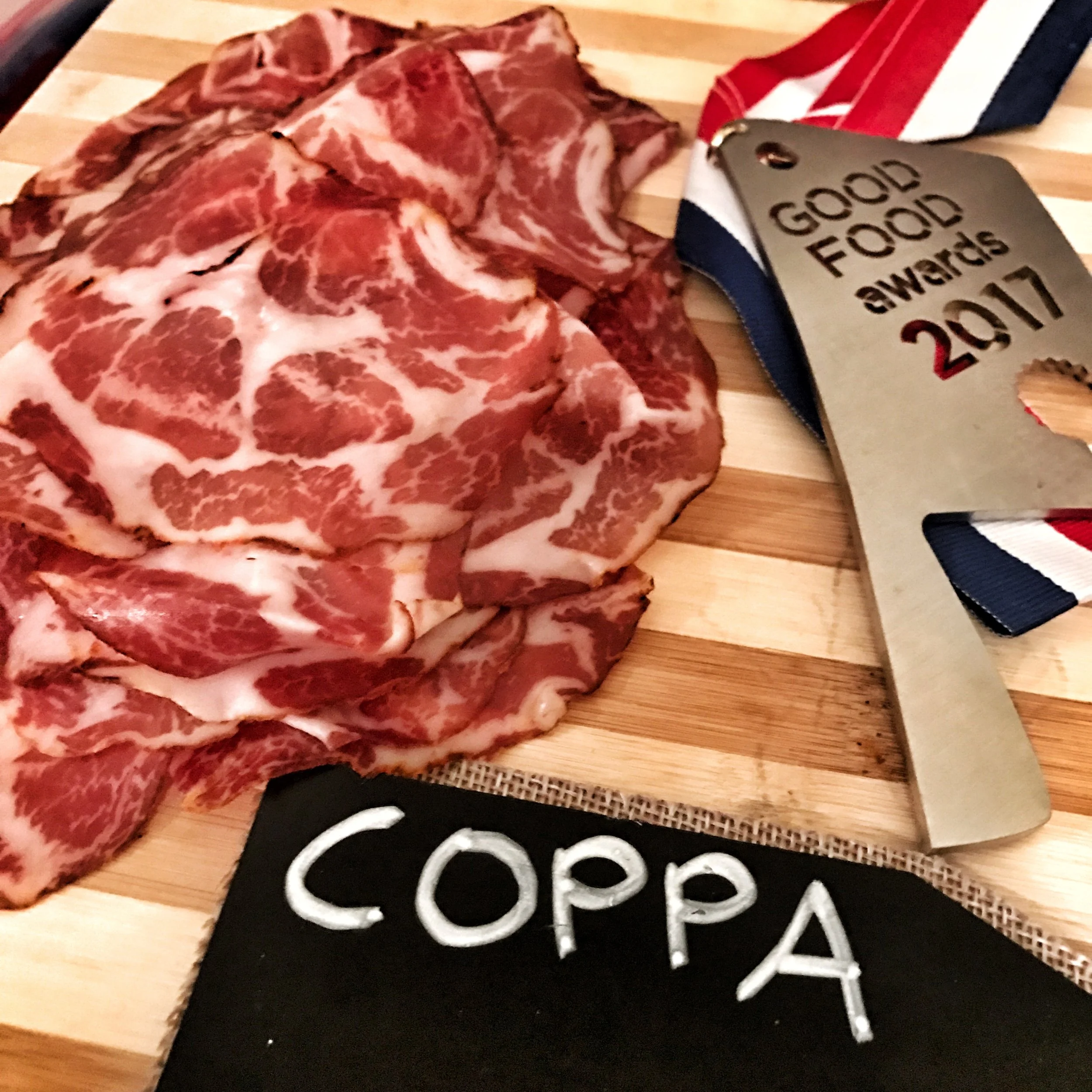 Some award winning cured coppa in the VIP section of Charcuterie Masters 2017.