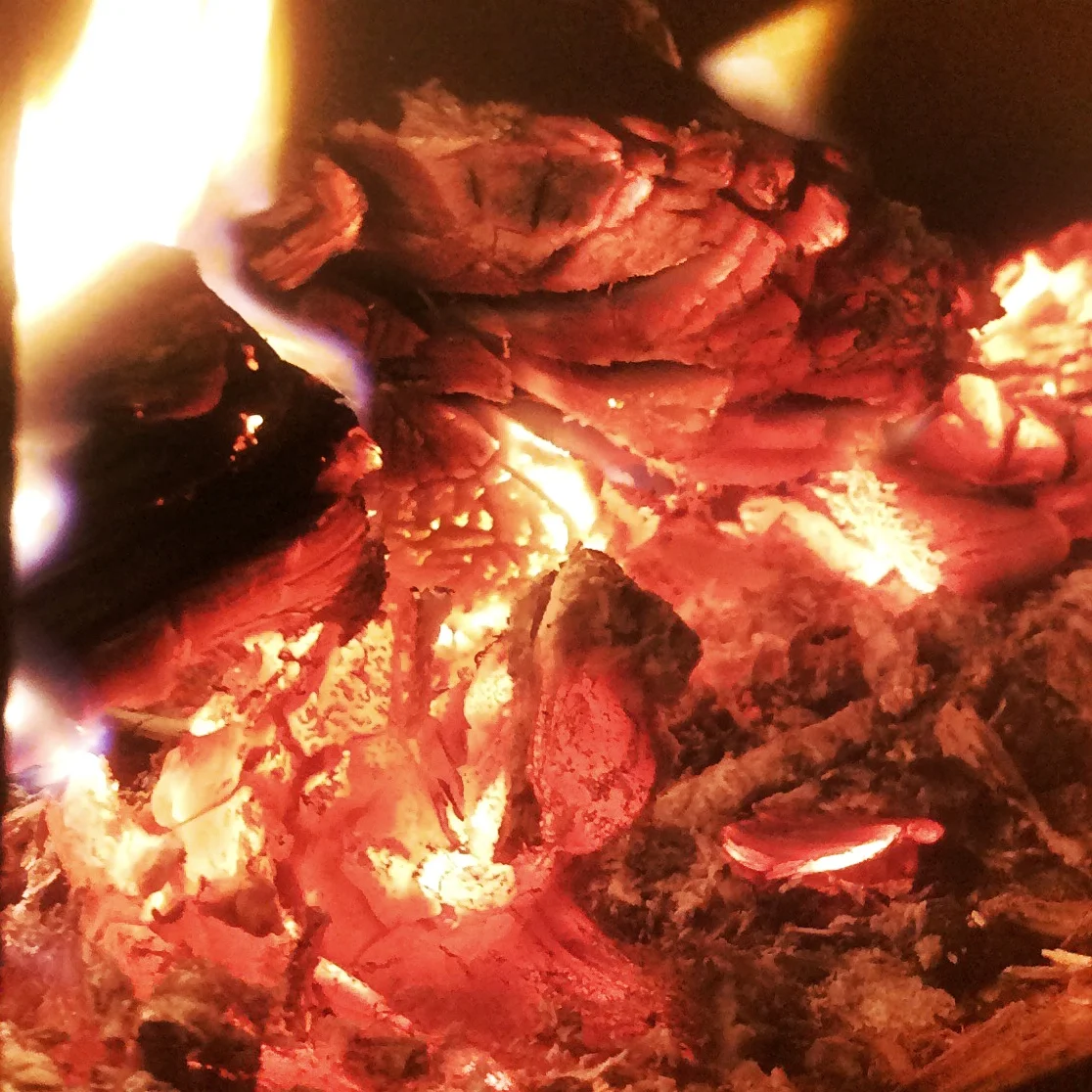 You need red hot coals like those shown above. Don't drop it on white coals covered in soot!
