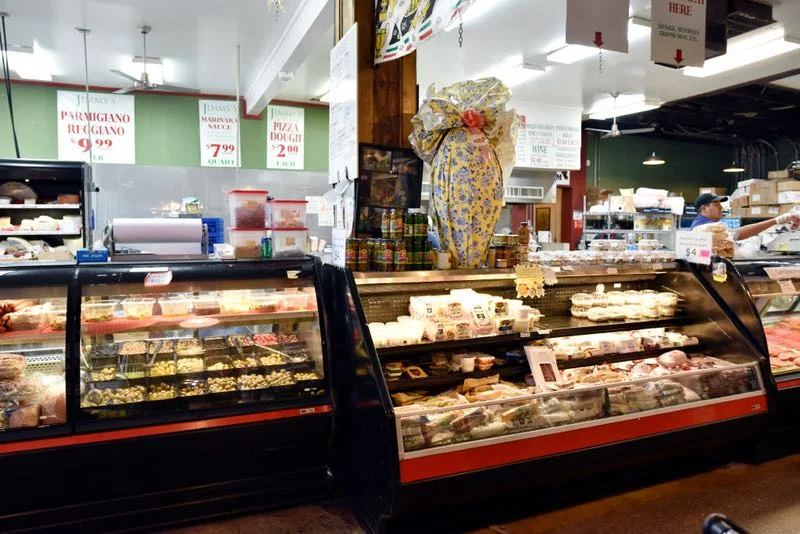 The charcuterie case at Jimmy's Food Store in Dallas. (Ben Torres/Special Contributor)