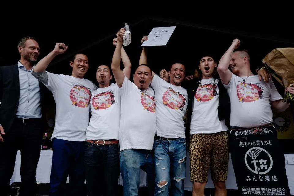 Team Japan taking the stage as the winning team of the Top Dog Charity contest - Congrats guys! Photo Credit: Copenhagen Food Festival.