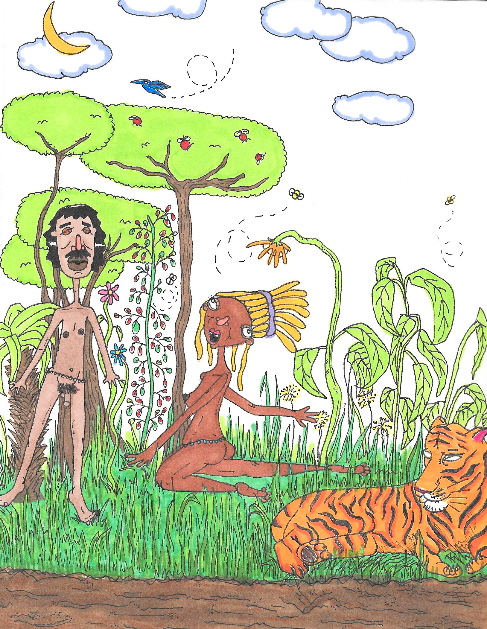 feelin' myself in the garden of eden pt. 2, 2017Ink &amp; marker on paper5.5" x 8.5"