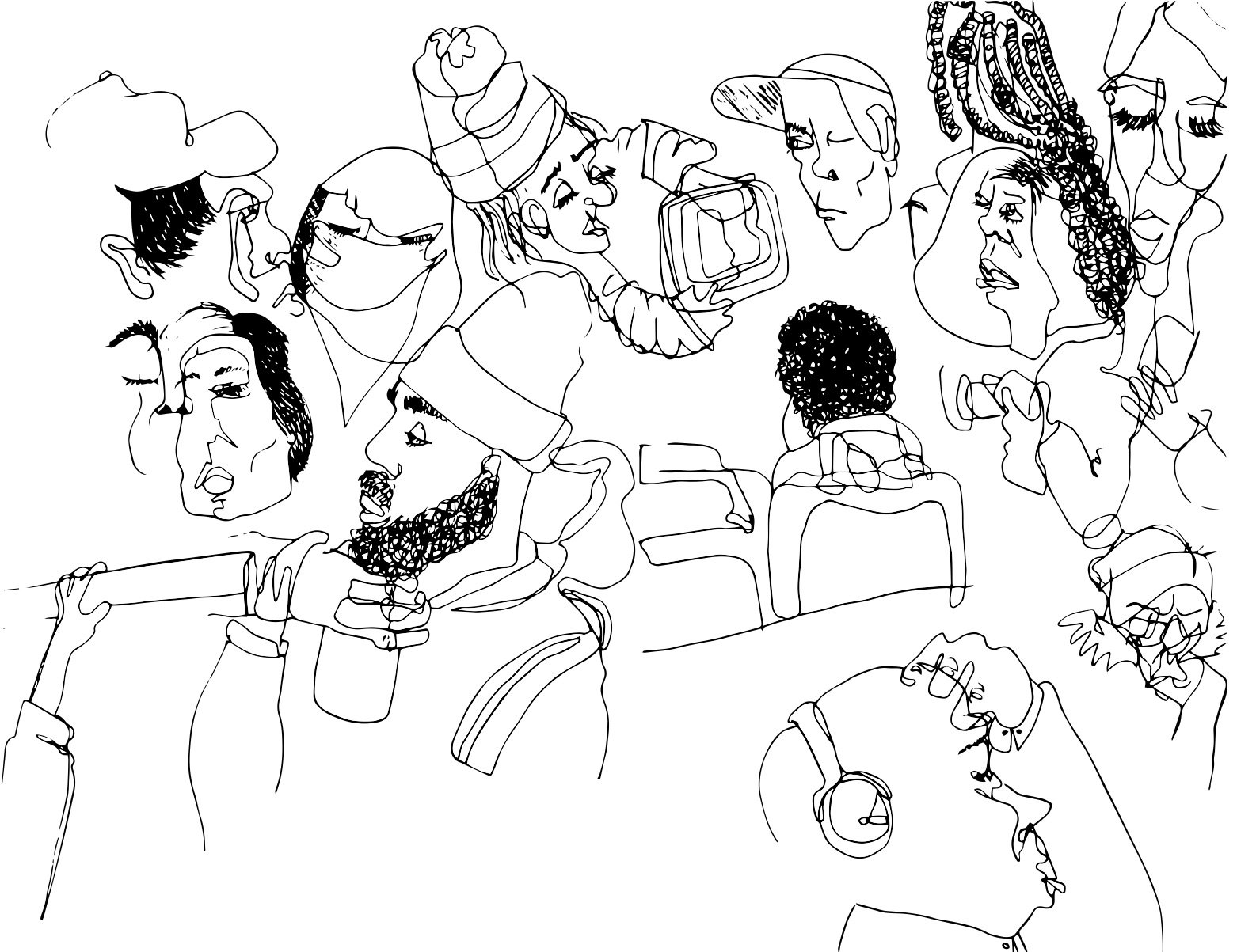 the commute knows no personal boundaries, 2018Ink on paper, vectorized11" x 8.5"