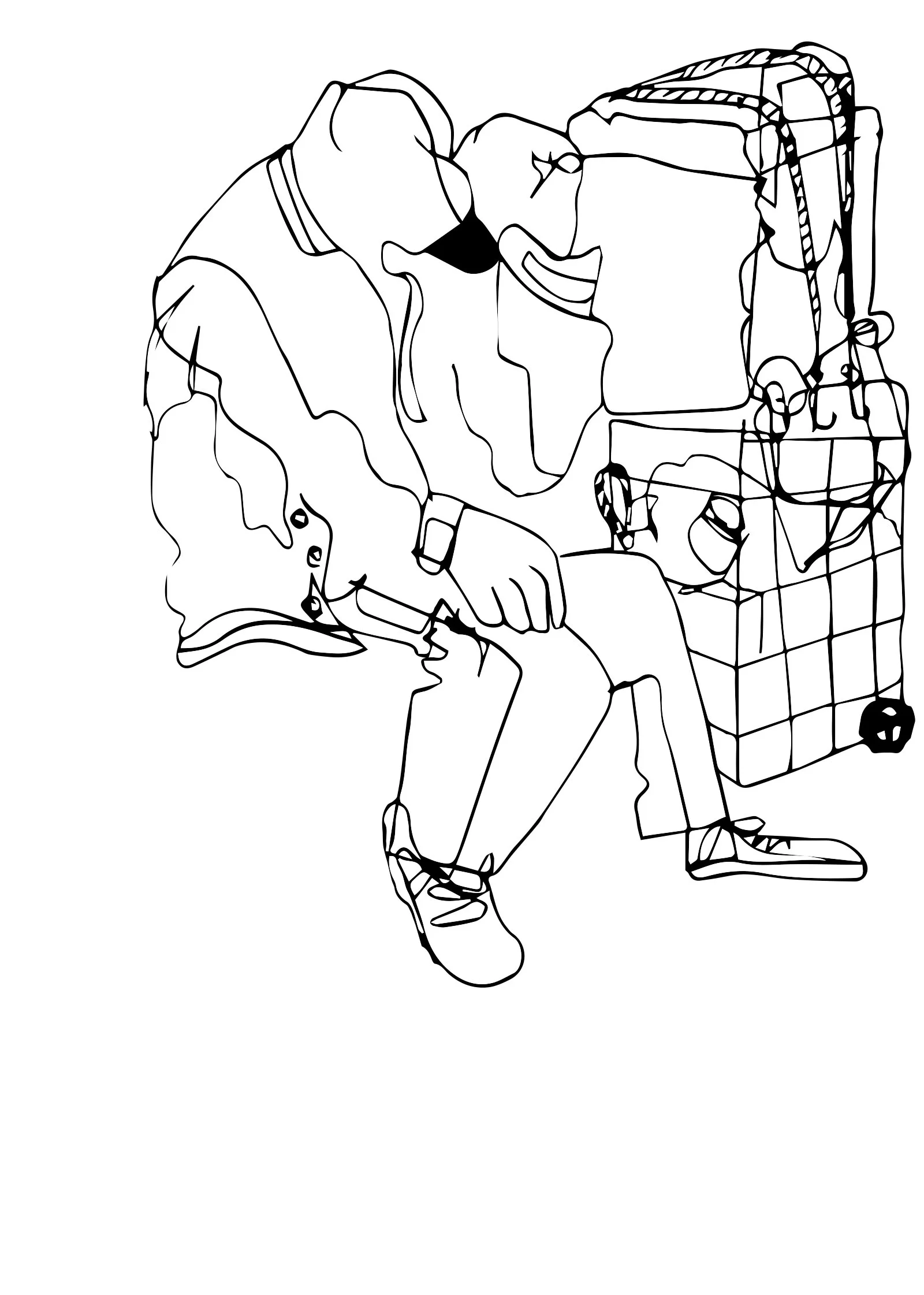 a man and his baggage, 2018Ink on paper, vectorized5.5" x 8.5"