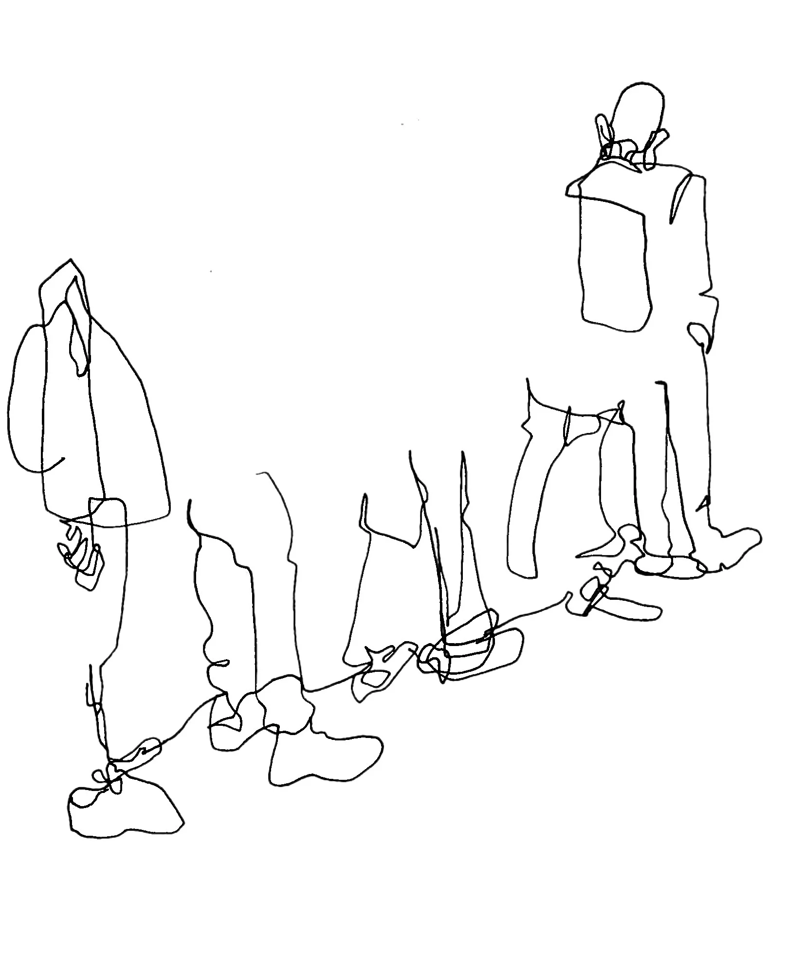 9-5 chain gang, 2018Ink on paper5.5" x 8.5"