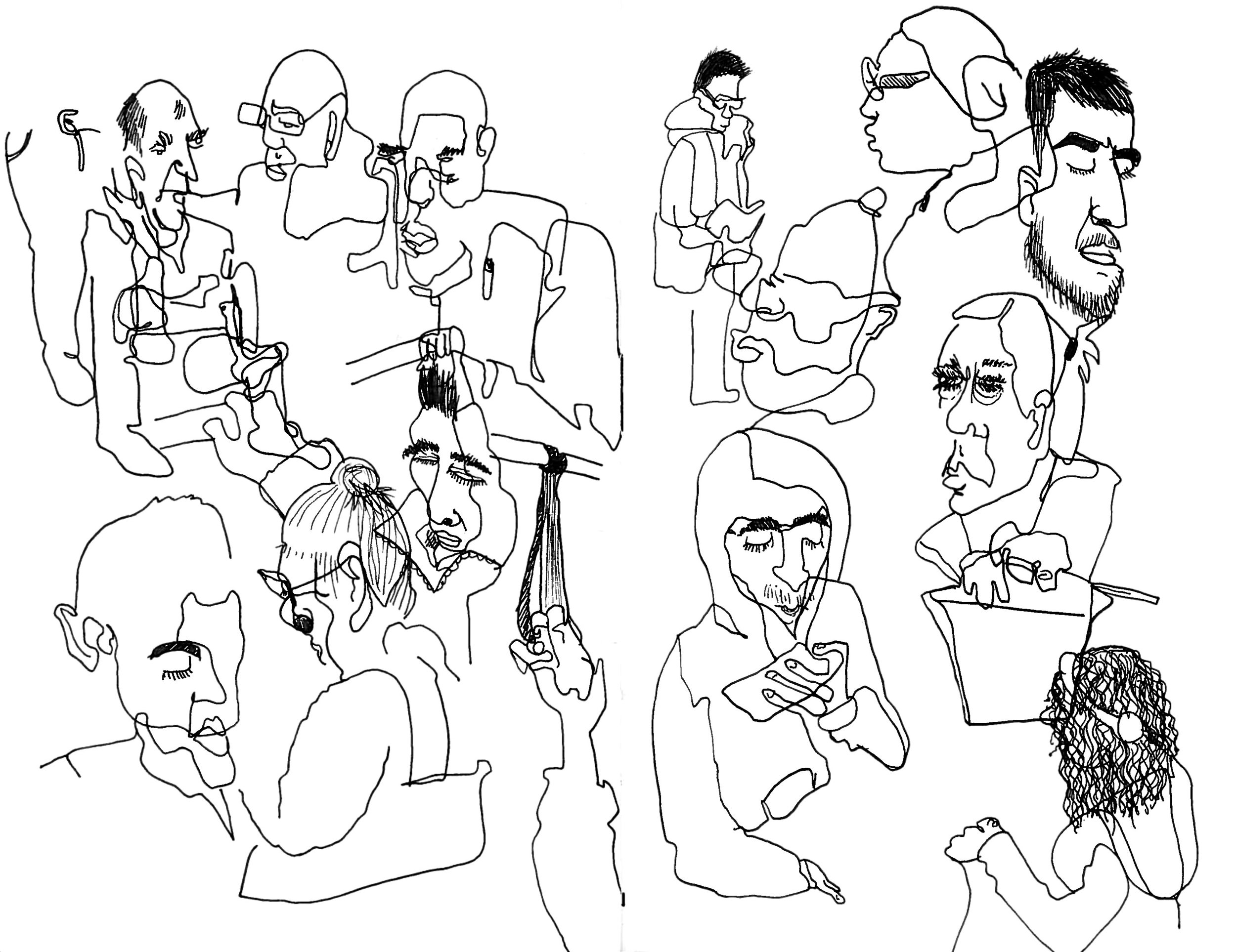 the crowd expands, 2018Ink on paper11" x 8.5"