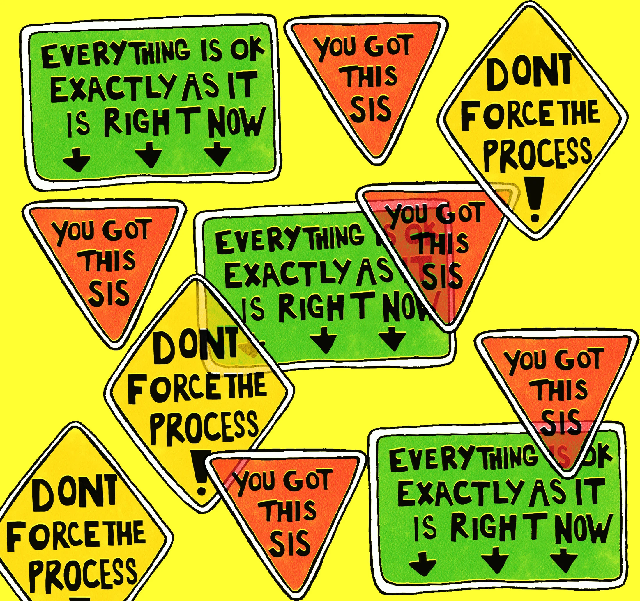 the signs, 2019ink on paper, colored and edited in Photoshop