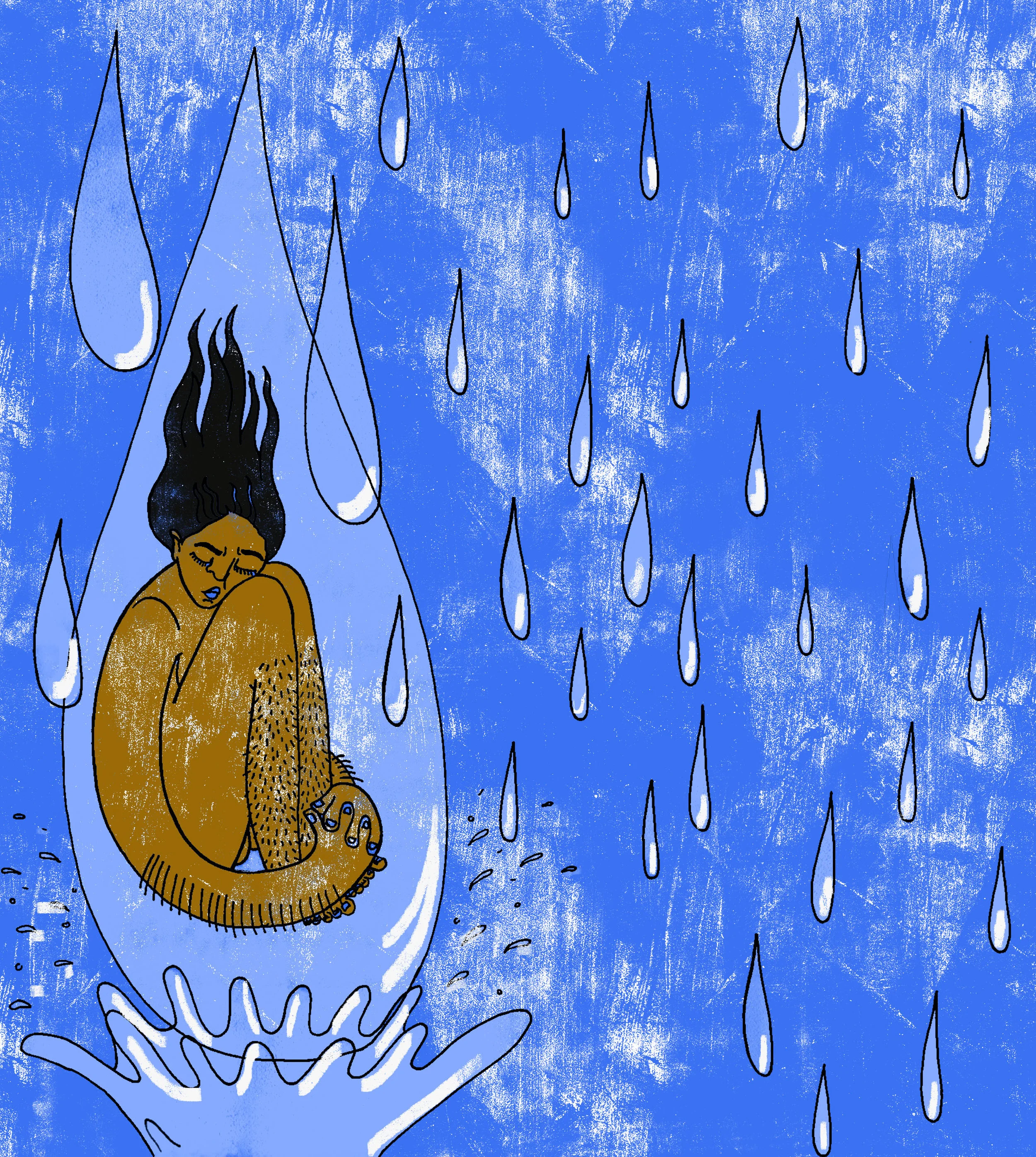 it’s ok to cry, 2019ink on paper, colored and edited in Photoshop