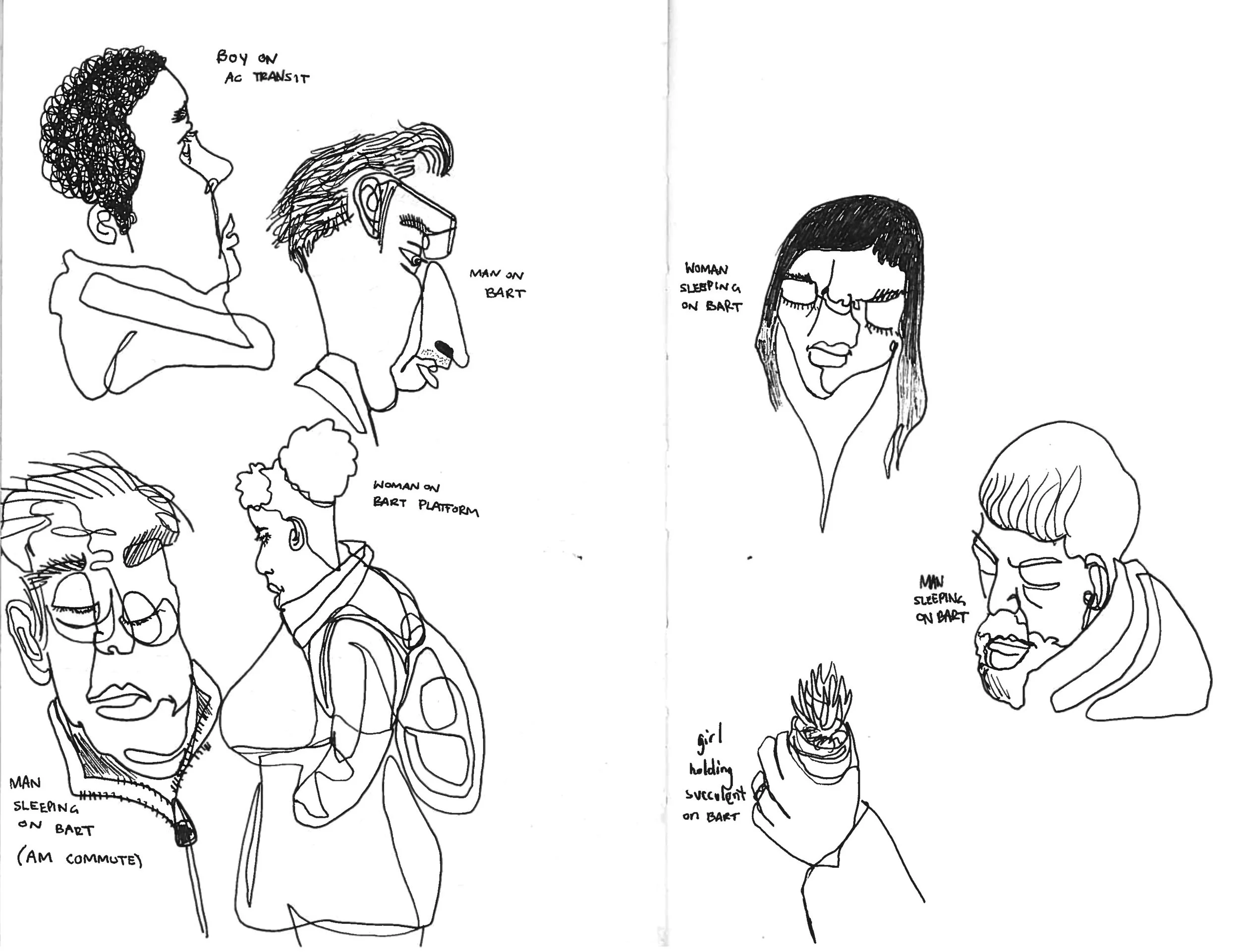 travel notes, 2018ink on paper(2) 5.5” x 8.5”