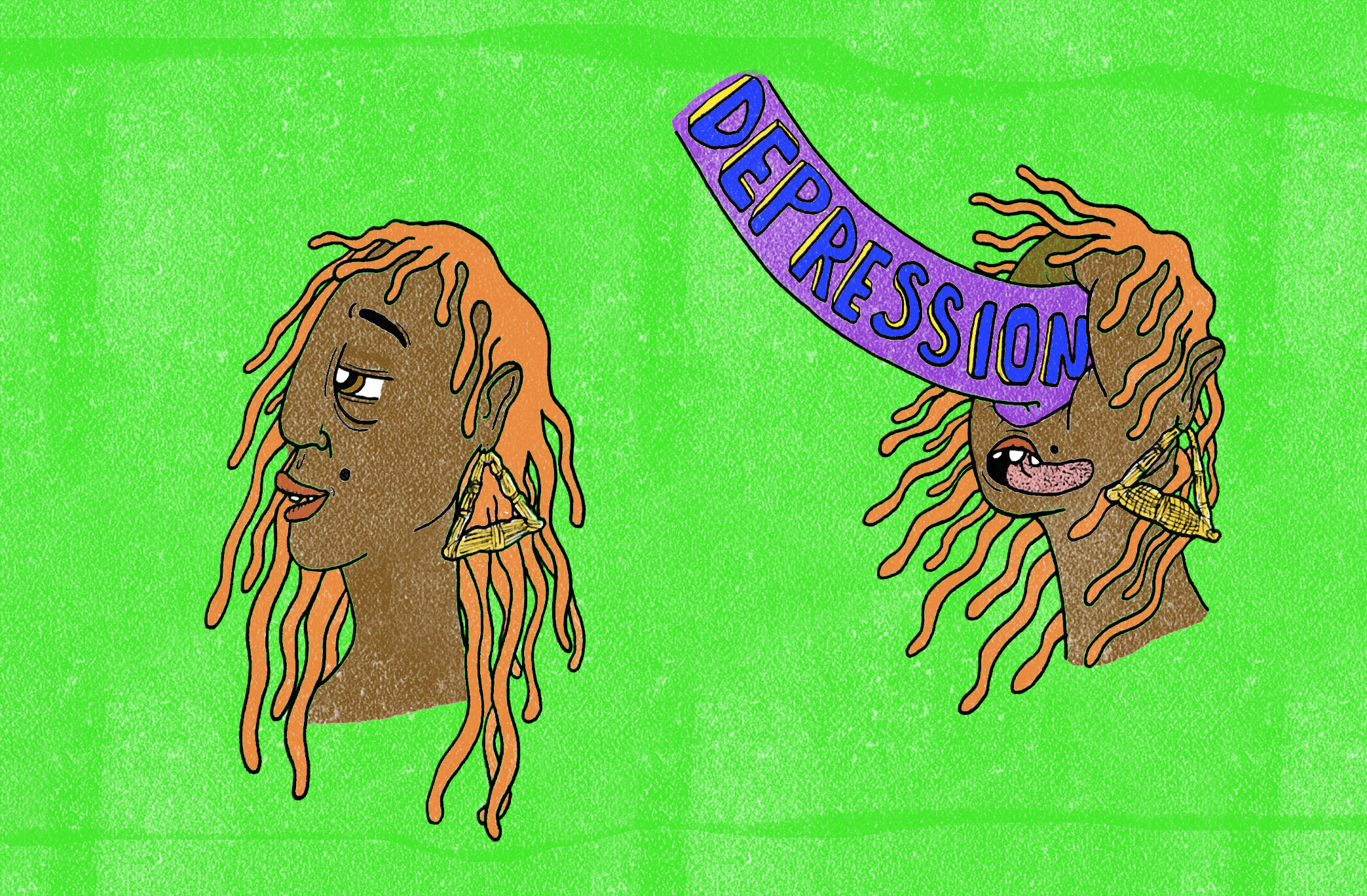 when it hits, 2020ink on paper, colored on Photoshop