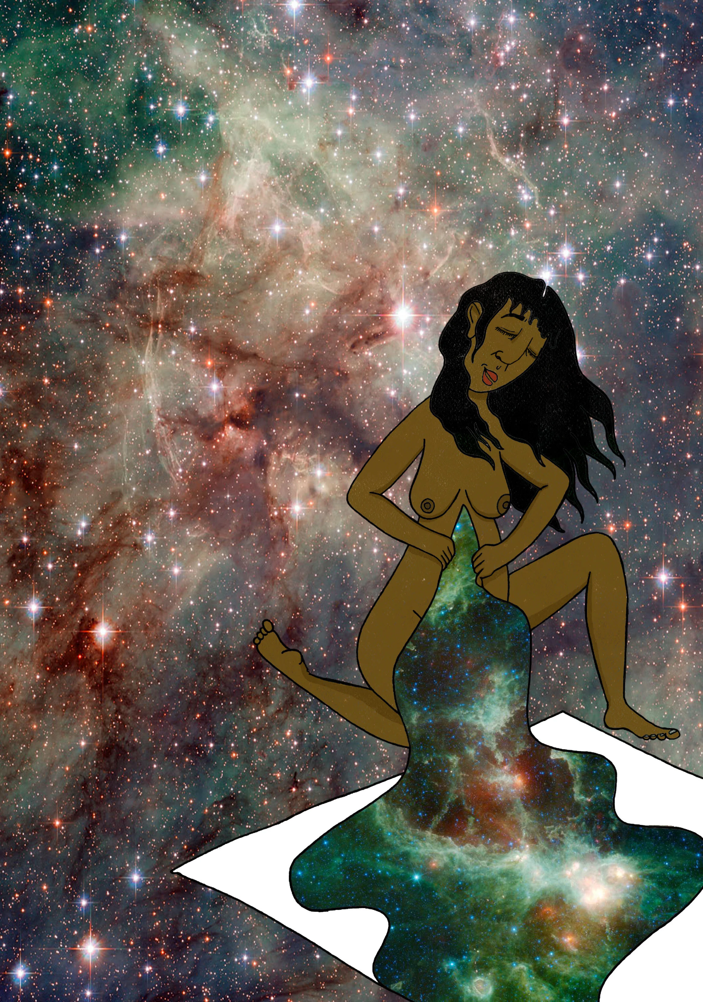 pour it out, 2020ink on paper, digital collage/colored on Photoshop