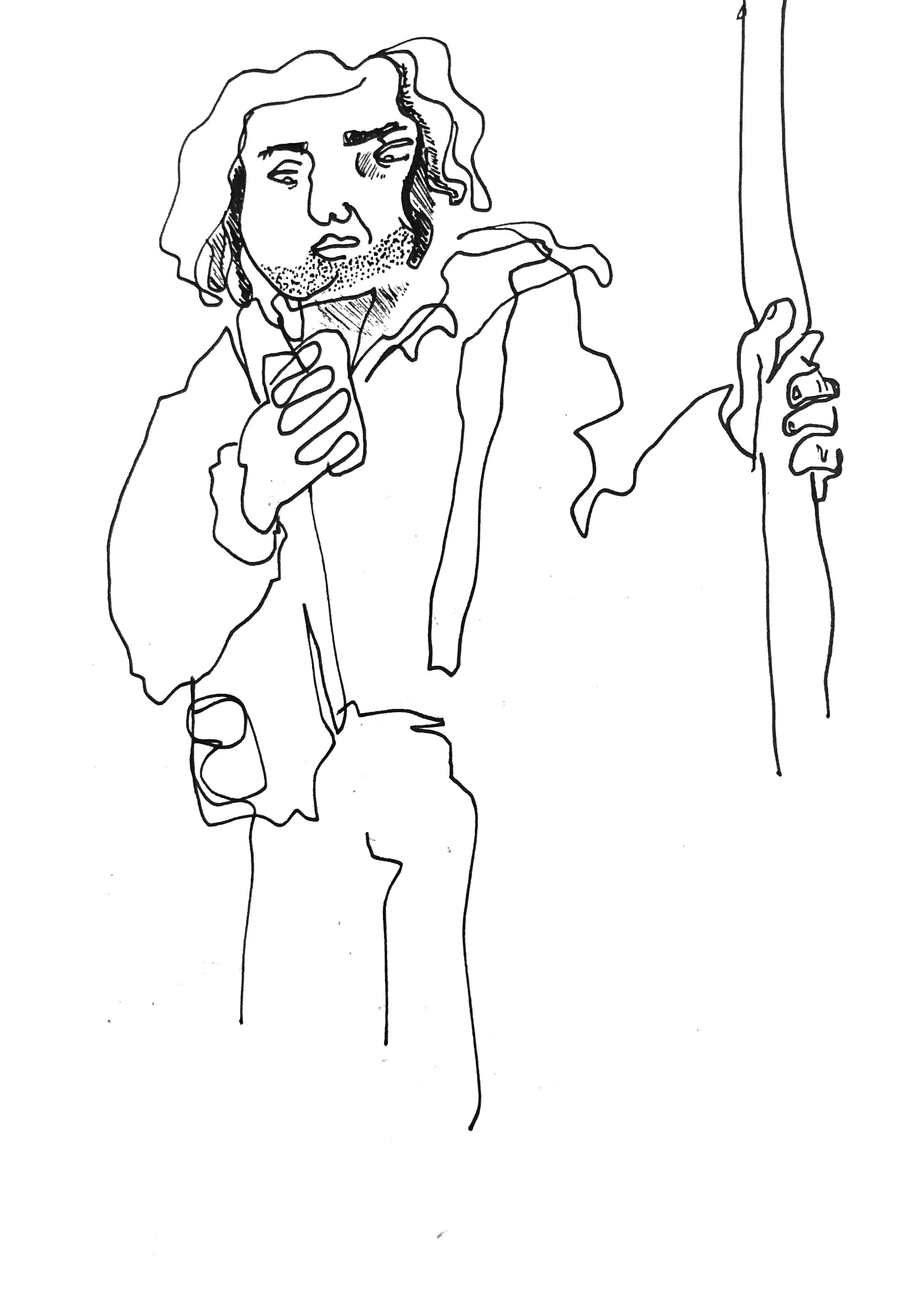 man on subway, 2019ink on paper5.5” x 8.5”
