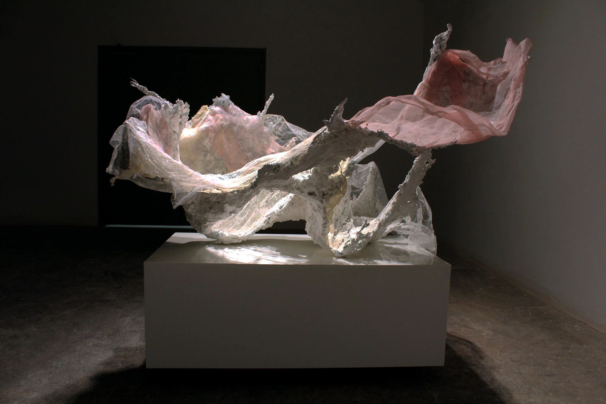  2017  /  hydrocal plaster, fabric, resin  /  72” x 40” x 49”  