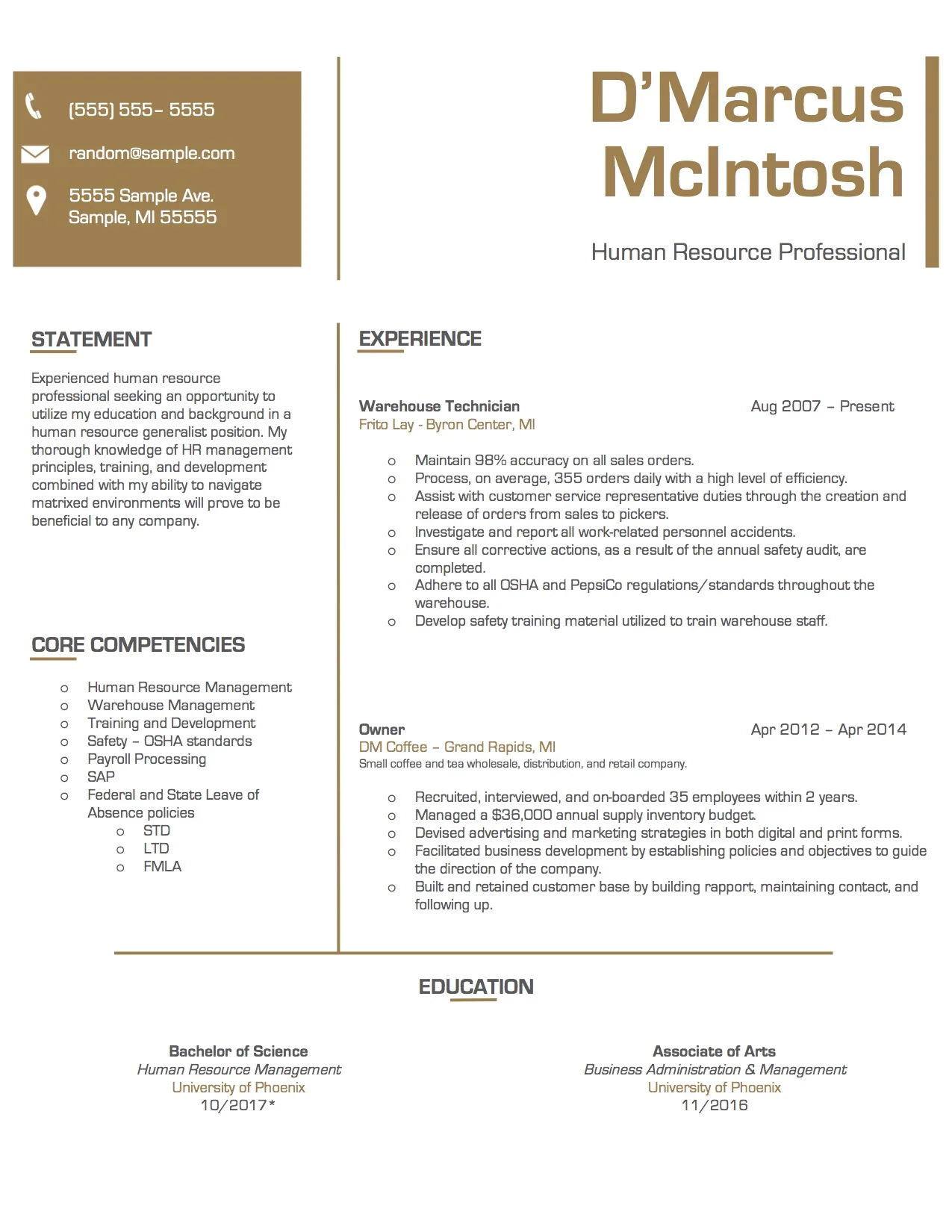 Client #7 Resume. Click to enlarge.