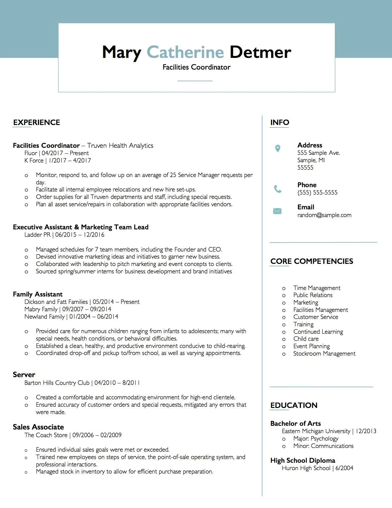 Client Resume #8. Click to enlarge.