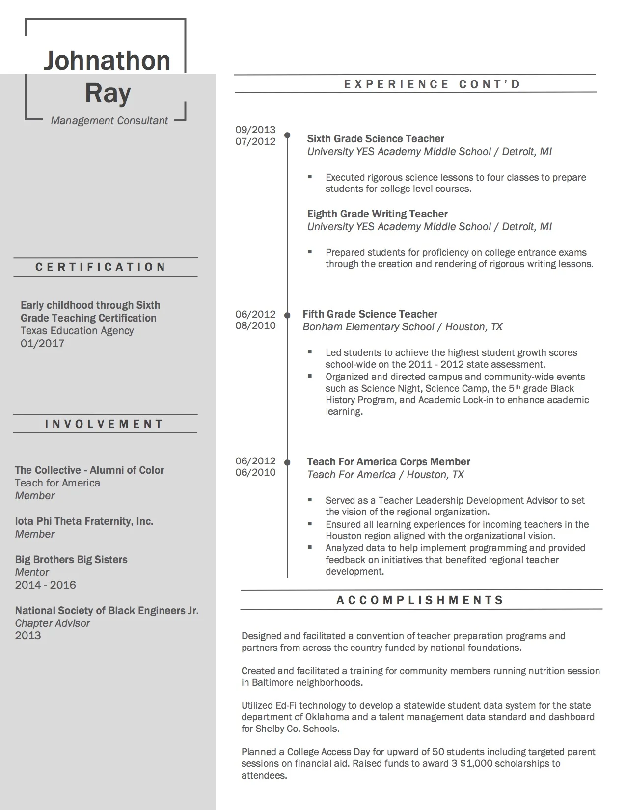 Client Resume #11 pg 2. Click to enlarge.