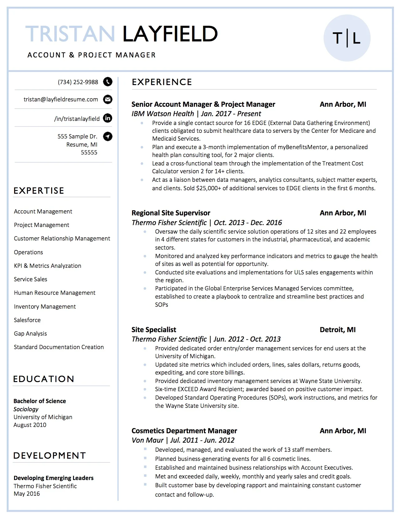 My own personal resume. Click the image for a larger version.
