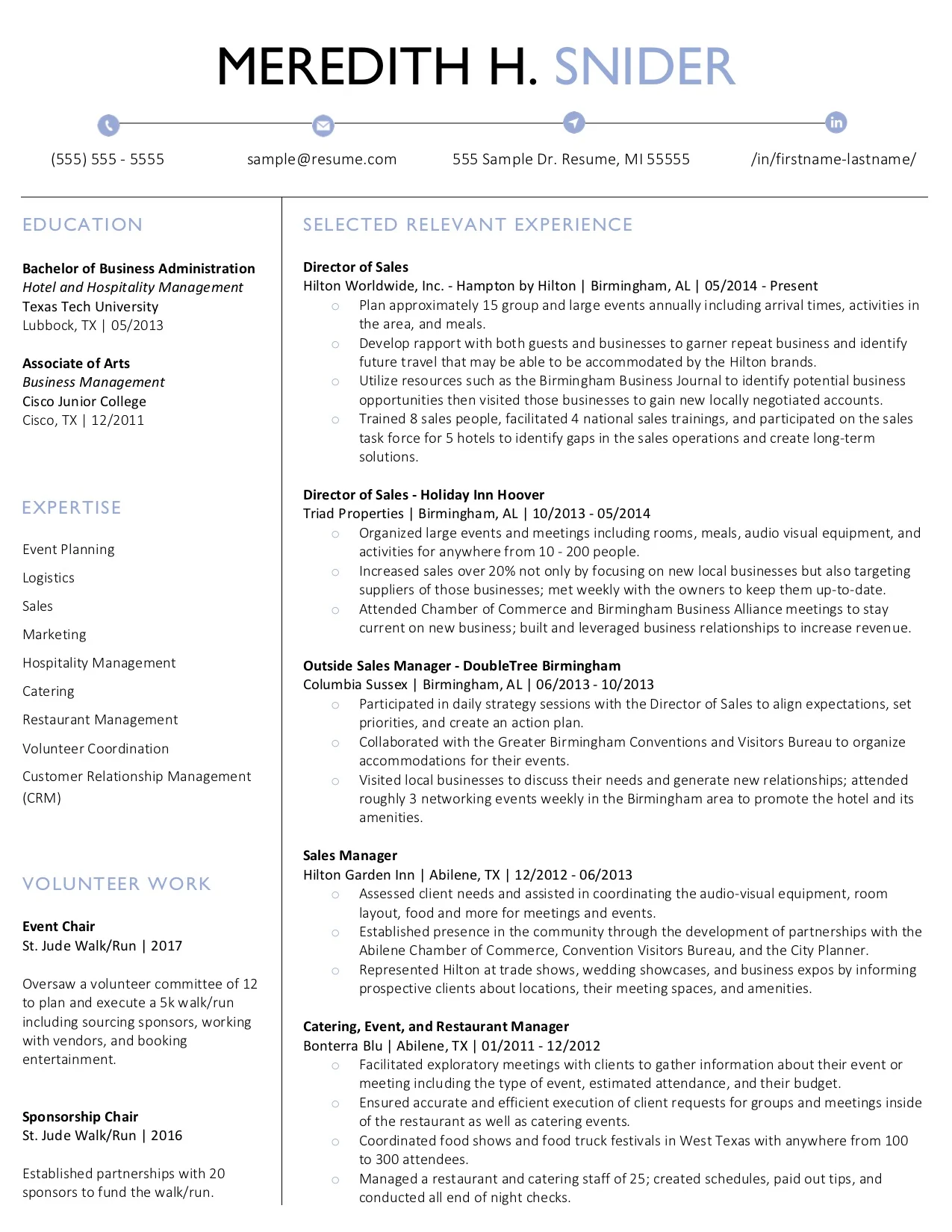 Client Resume #22. Click to enlarge.