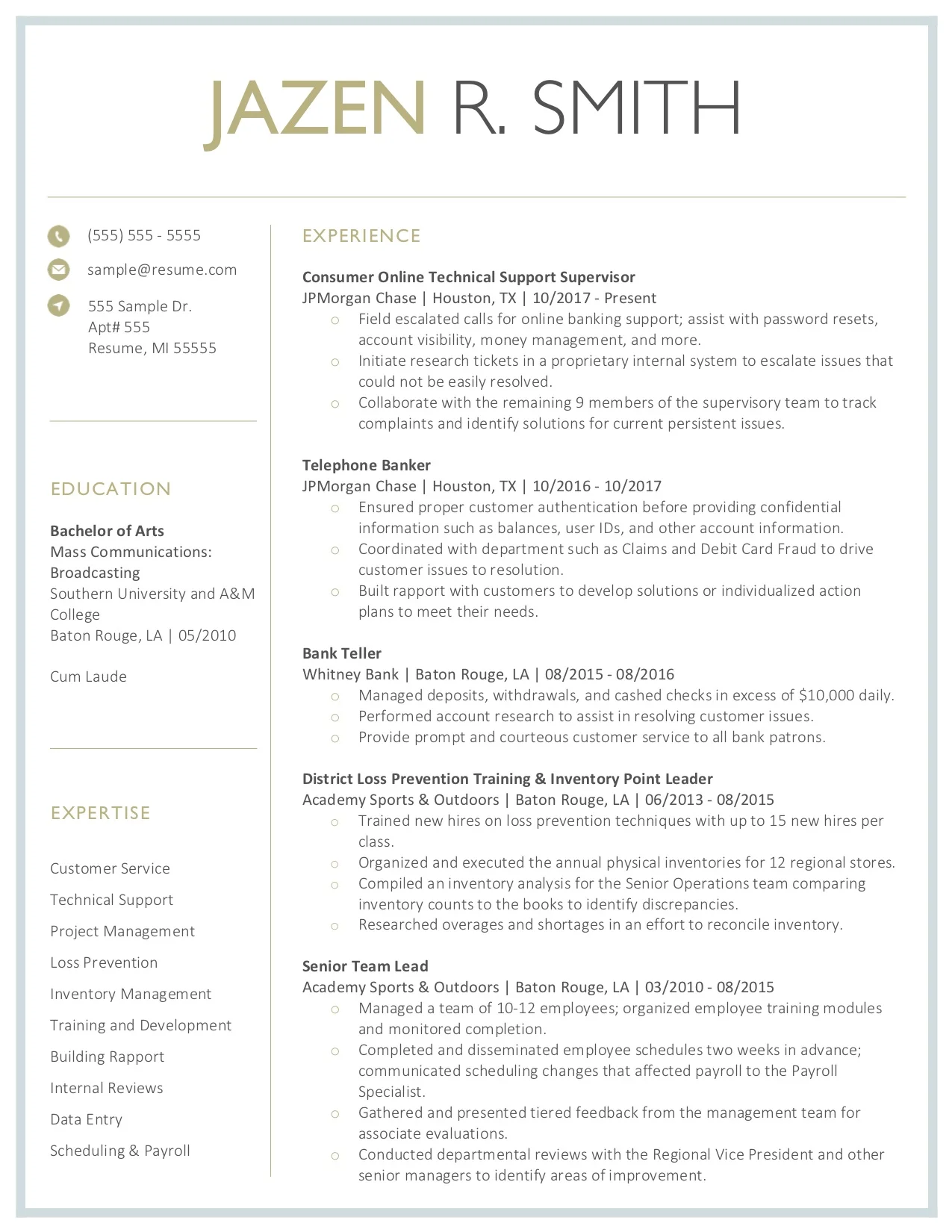 Client Resume #24. Click to enlarge.
