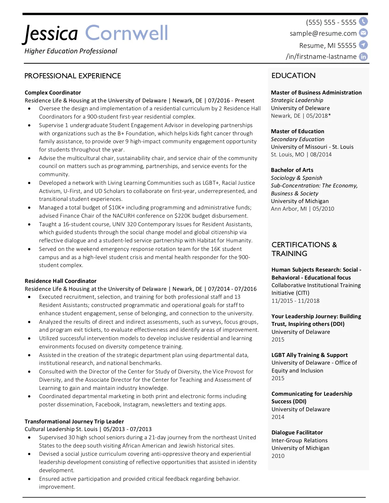 Client Resume #26. Click to enlarge.