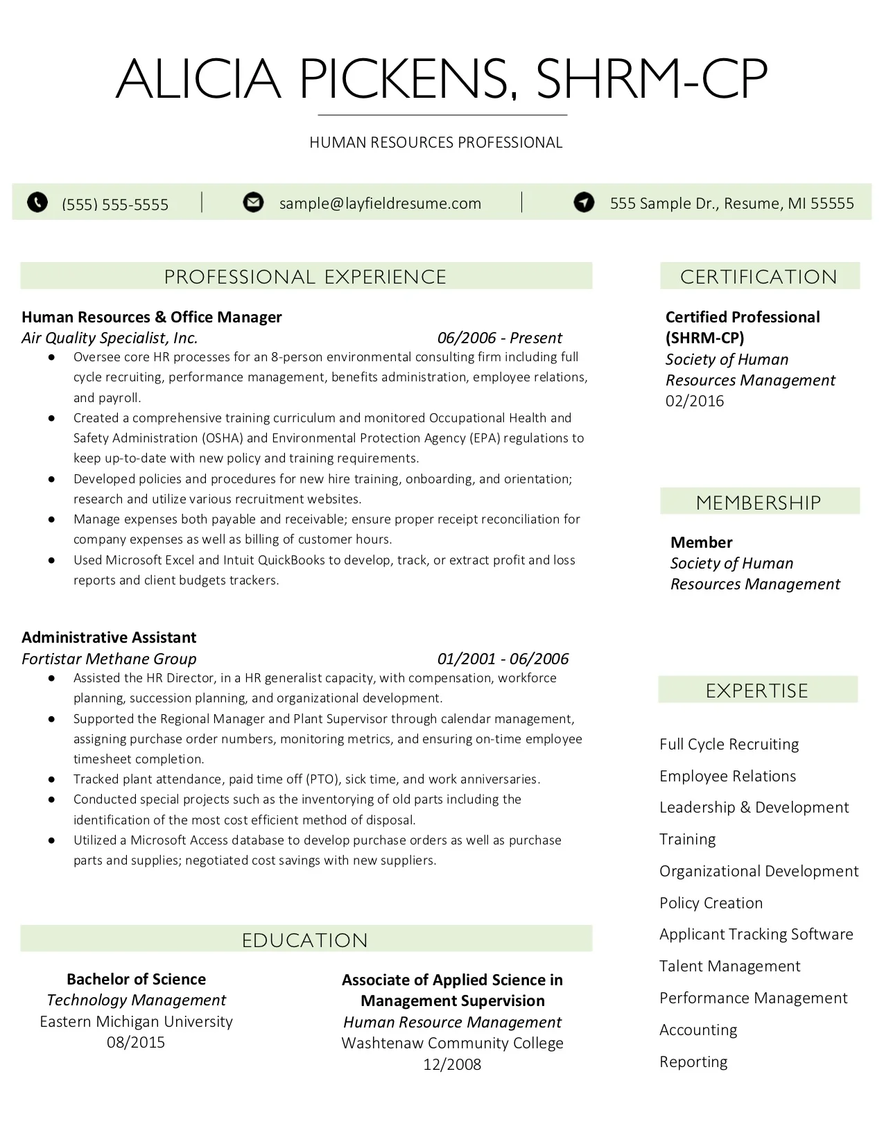 Client Resume #29. Click to enlarge.