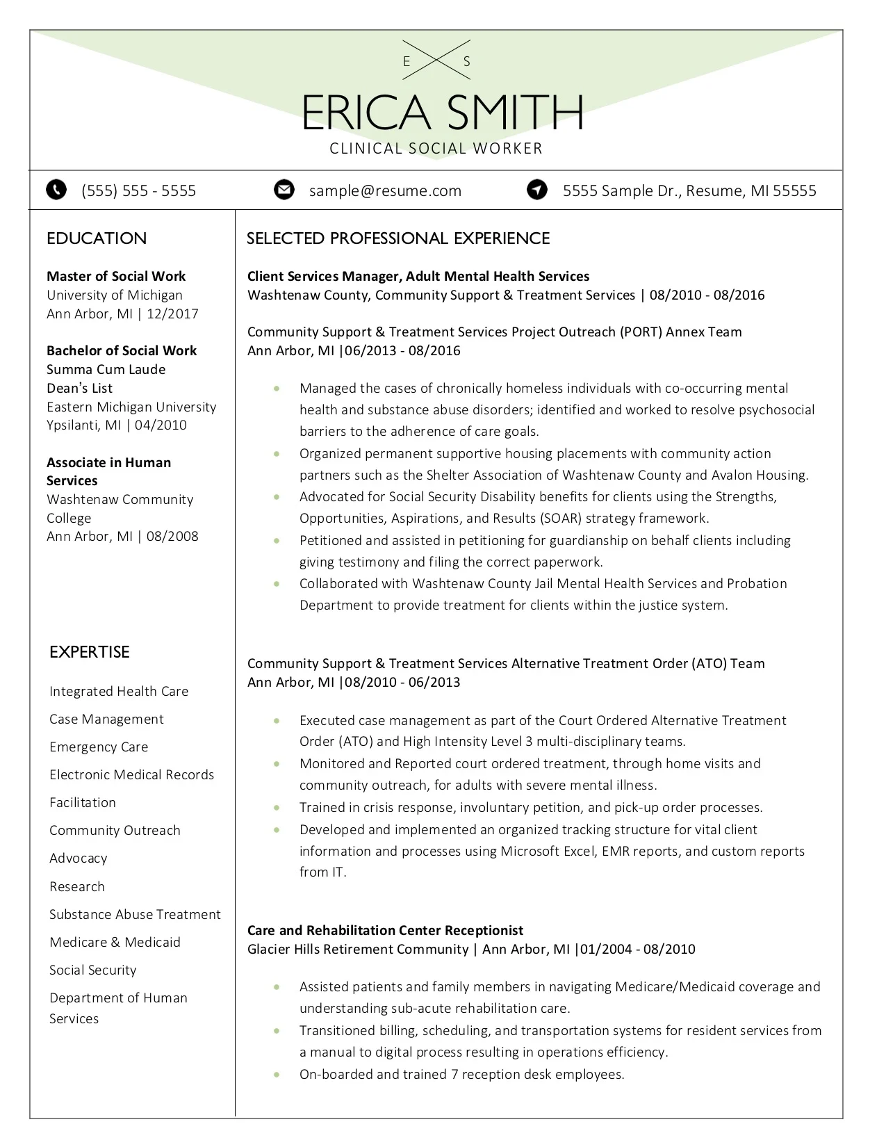 Client Resume #30. Click to enlarge.