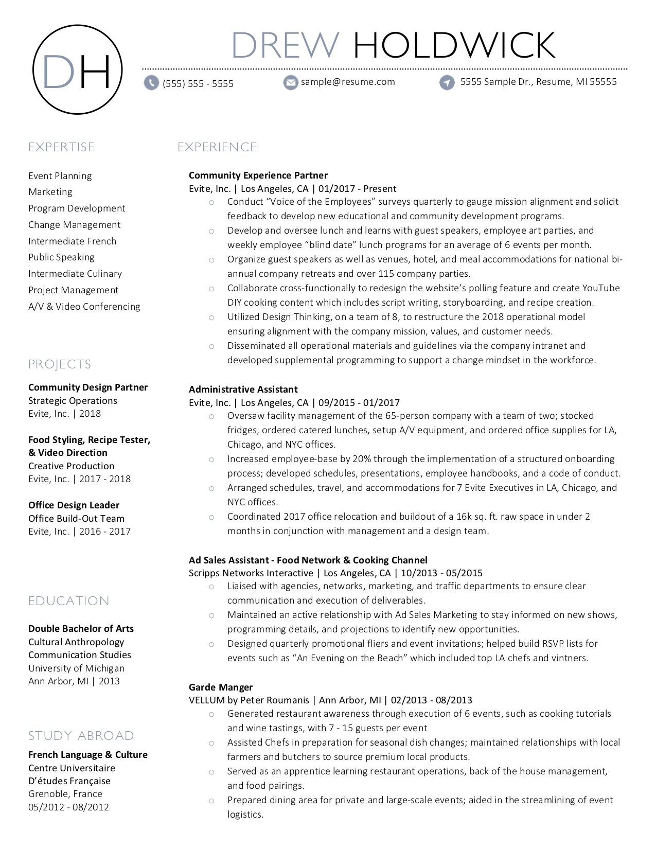 Client Resume #34. Click to Enlarge.