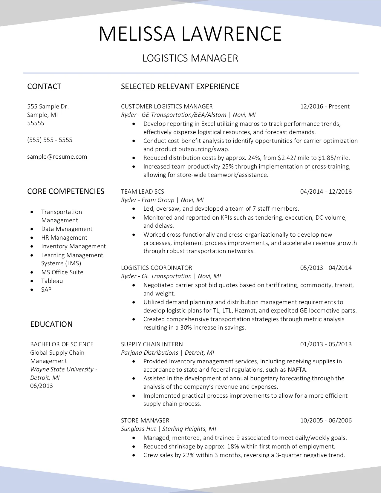 Client Resume #37. Click to Enlarge.