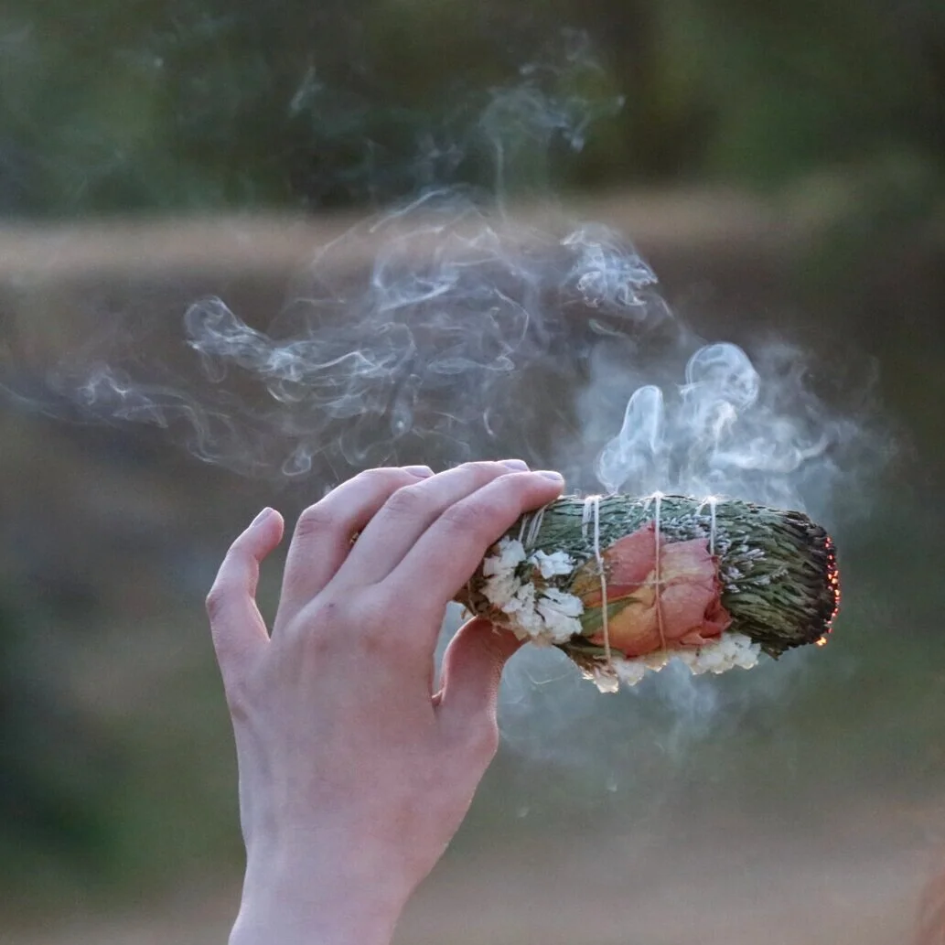 tobacco smudge stick Cedar + Rose