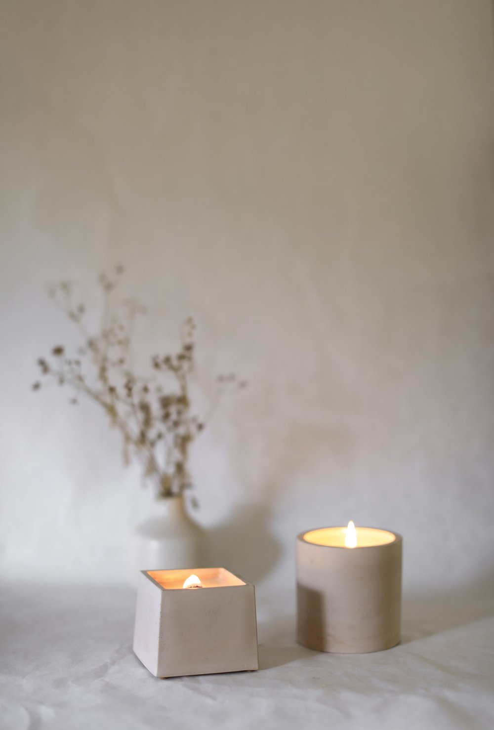 Concrete Soy Candle Organic Soy Wax Candle in Cement Pot