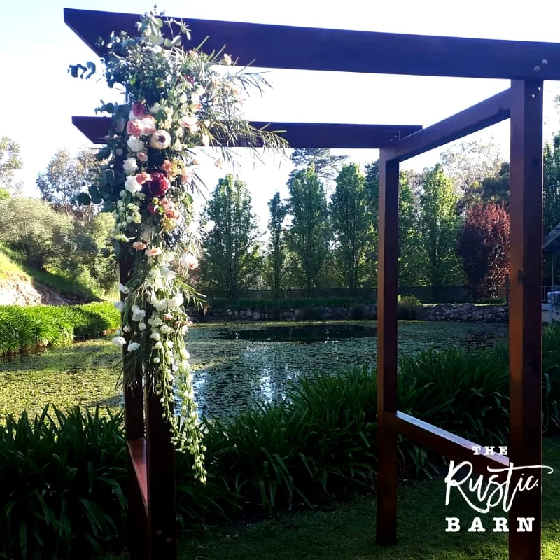 REAL WEDDING - The Rustic Barn four-post Wedding Arbour at Glen Ewin Estate.