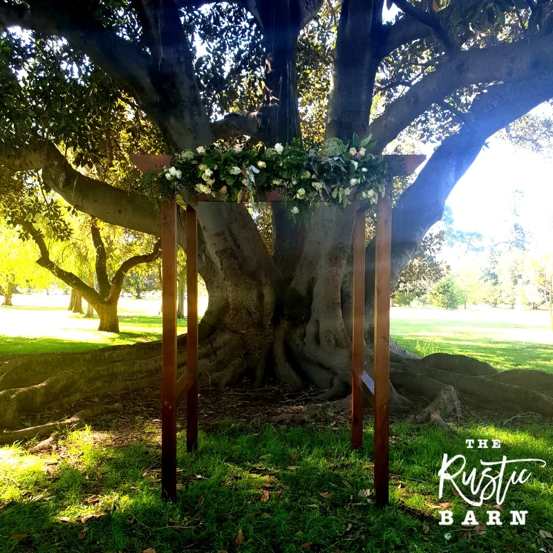 REAL WEDDING - The Rustic Barn four-post Wedding Arbour in Botanic Park.