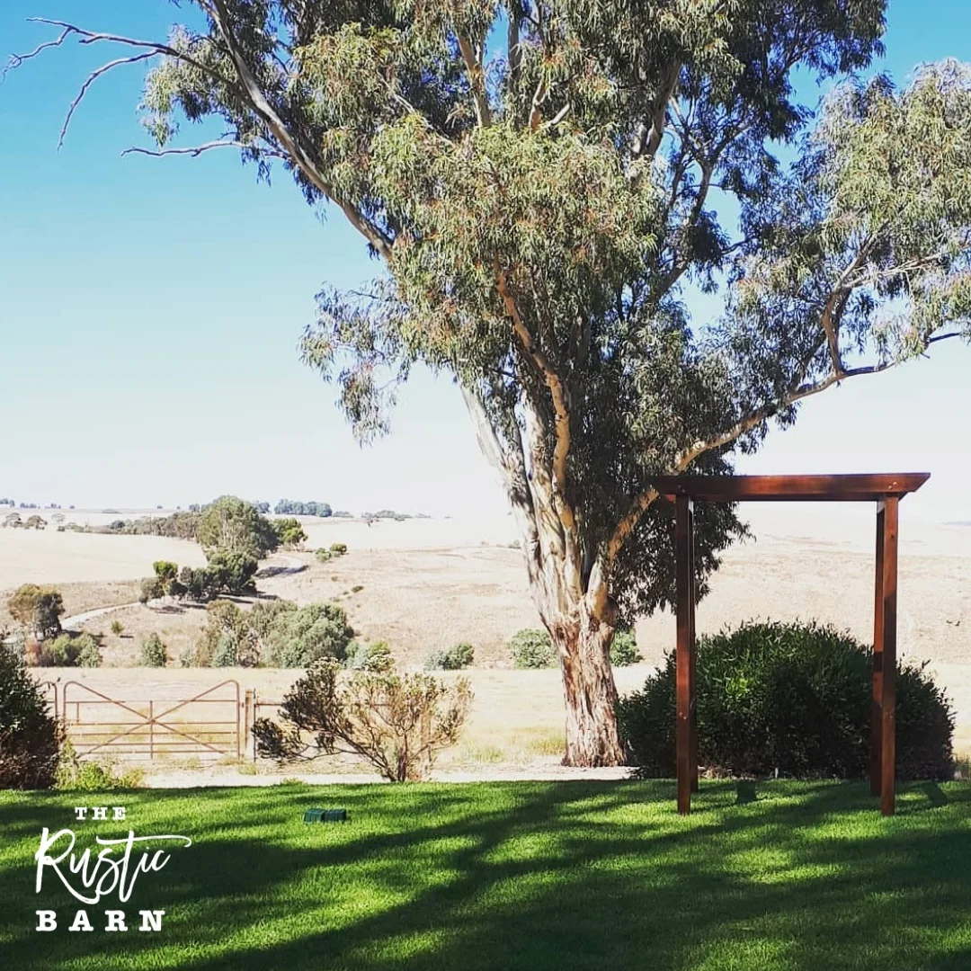 REAL WEDDING - The Rustic Barn four-post Wedding Arbour at Kingsford Homestead.