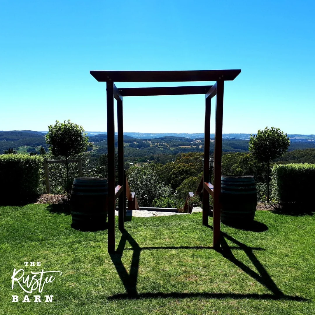 REAL WEDDING - The Rustic Barn four-post Wedding Arbour at Mt Lofty House.