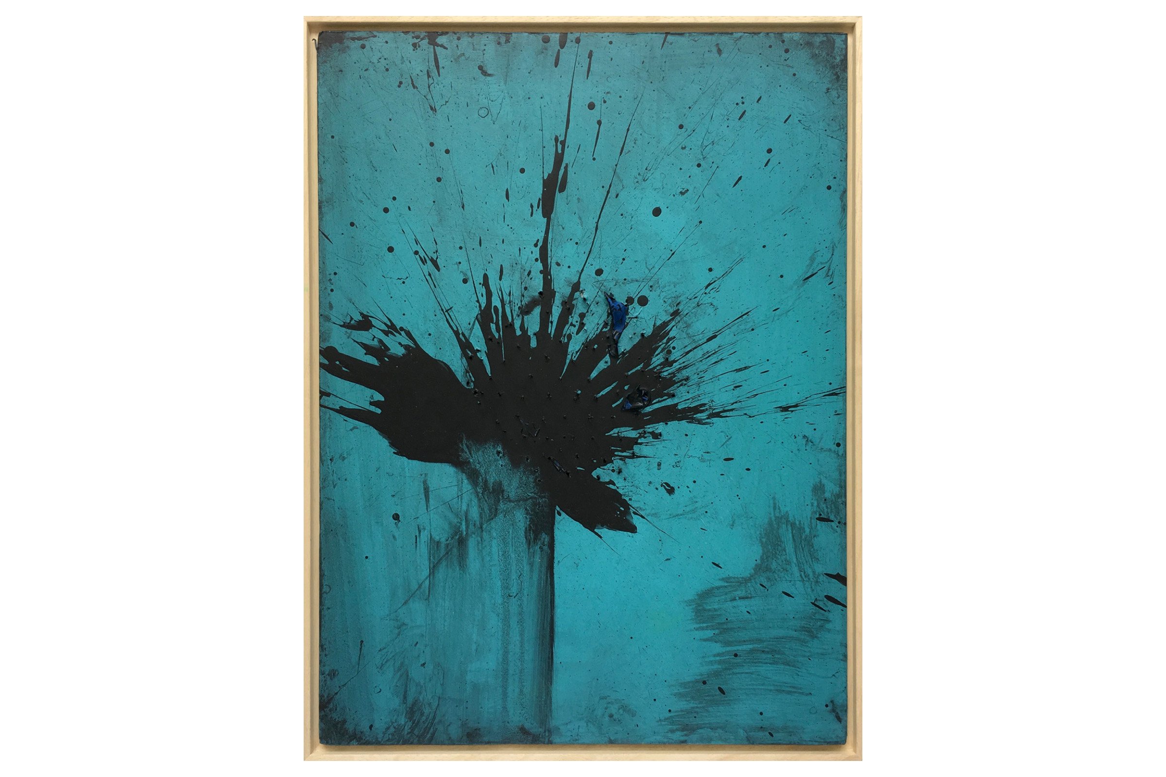 'Black Firework Painting Aqua'