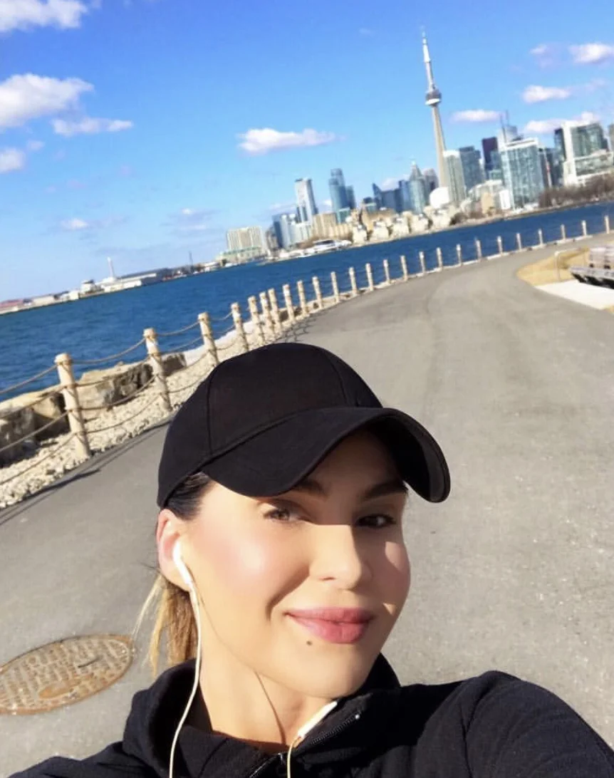 Marissa Bronfman running this past spring at the newly-opened Trillium Park. She credits her quick recover from ankle stress fractures to all the turmeric in her diet. 