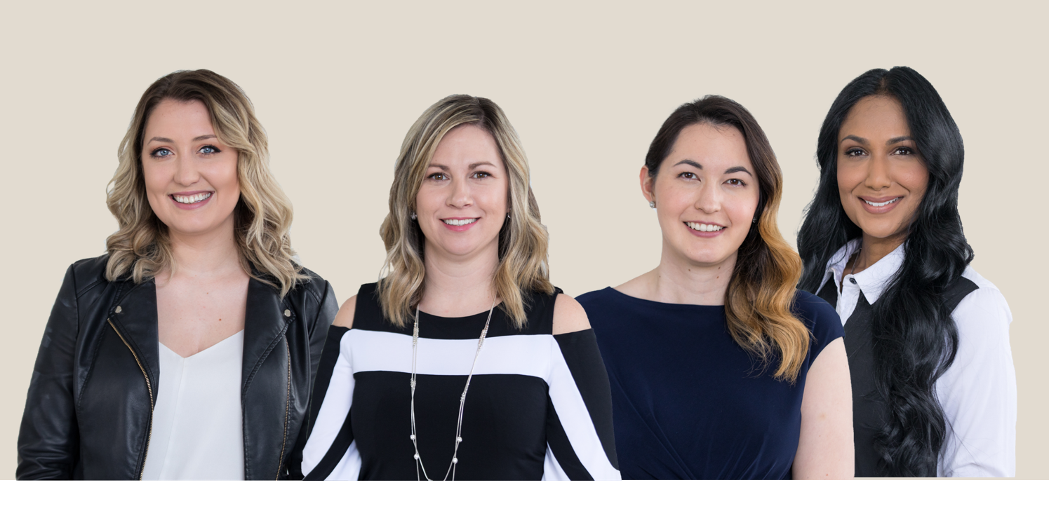 From left to right: Jessica Kizovski, Lead Formulator; Alison Crumblehulme, President; Carley Miki, Research Scientist; and Varuna Manoo, Brand Ambassador