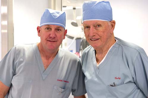 Heart surgeons who leave a family legacy, Fraser and Cooley in 2011. Credit: Texas Children’s Hospital