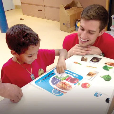 Mason Matias interned with Brighter Bites, which gives produce and culinary information to families; “For me this was a great lesson in communicating with children,” he says.