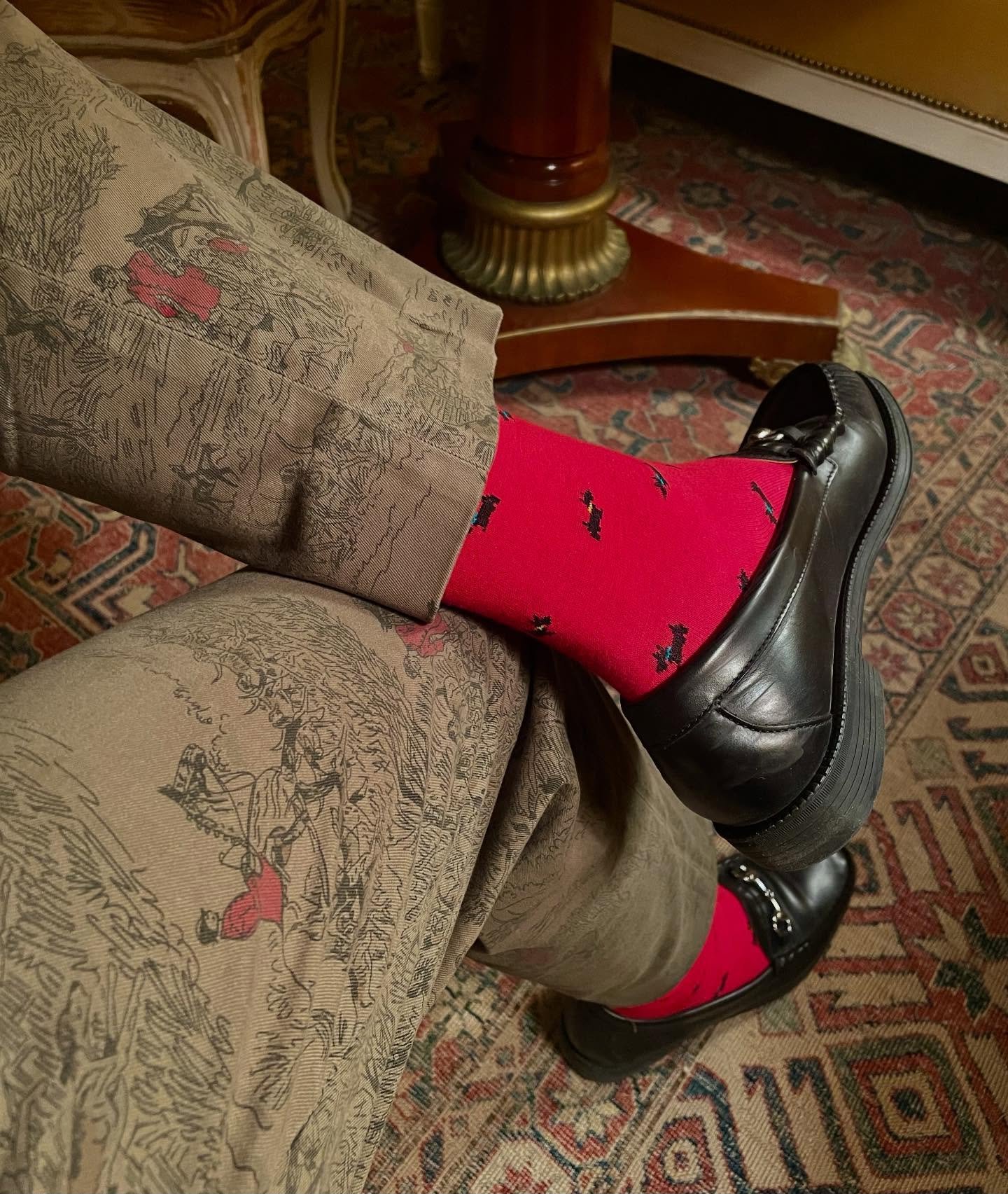 Red Jacket Ready.
All set to meet the Young Georgians at The Carlyle&hellip;Red Jacket pants and Red Jacket Scotty Dog socks with silver bit weejun loafers. Those Brooks Brothers are keeping me sassy!